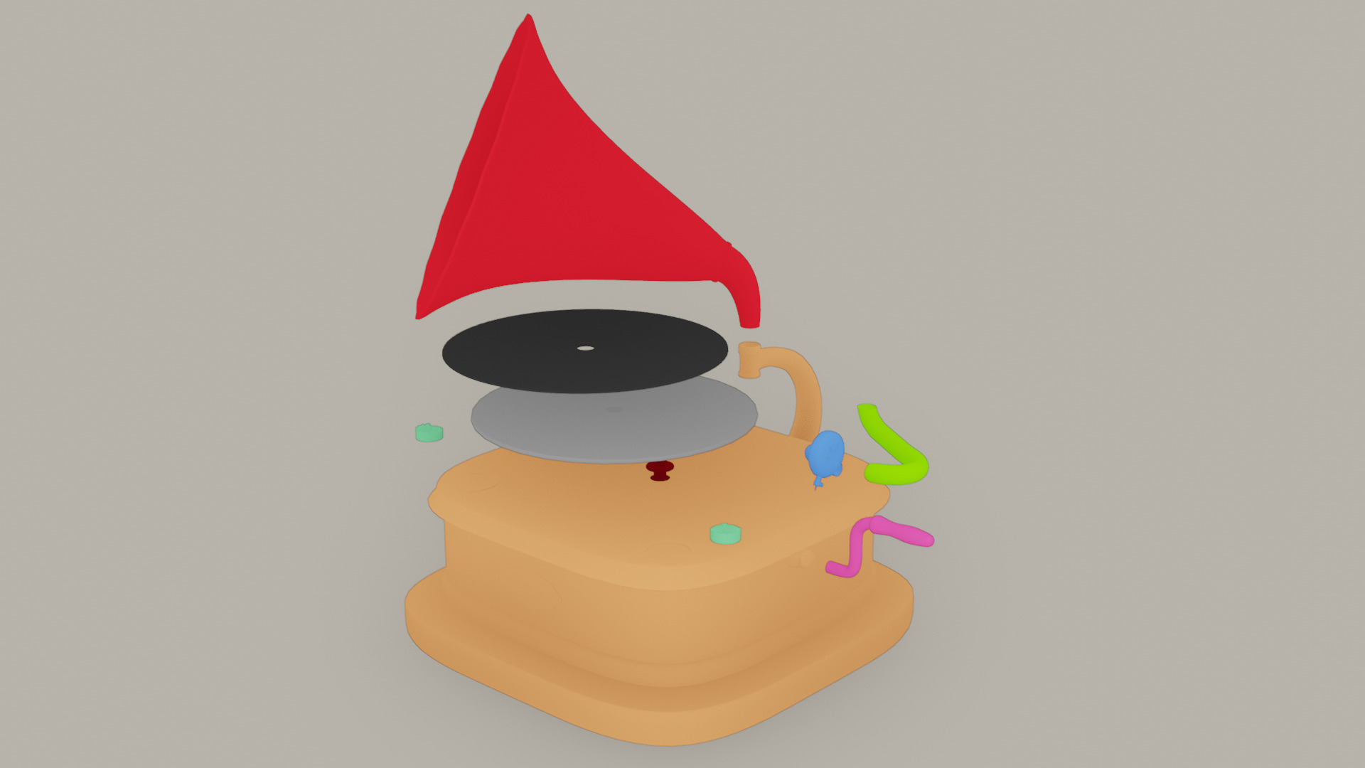 Gramophone Art Deco 3D model_10