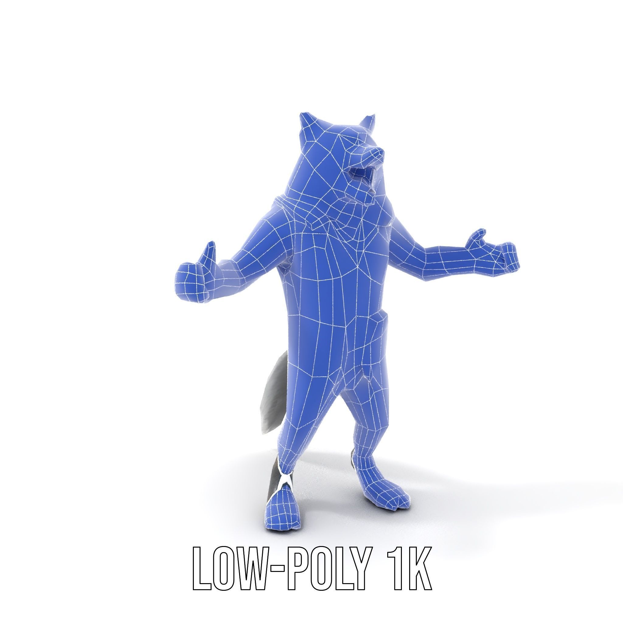 Ferocious Werewolf Hunter Rigged and Animated Character Model Low-poly 3D model_24