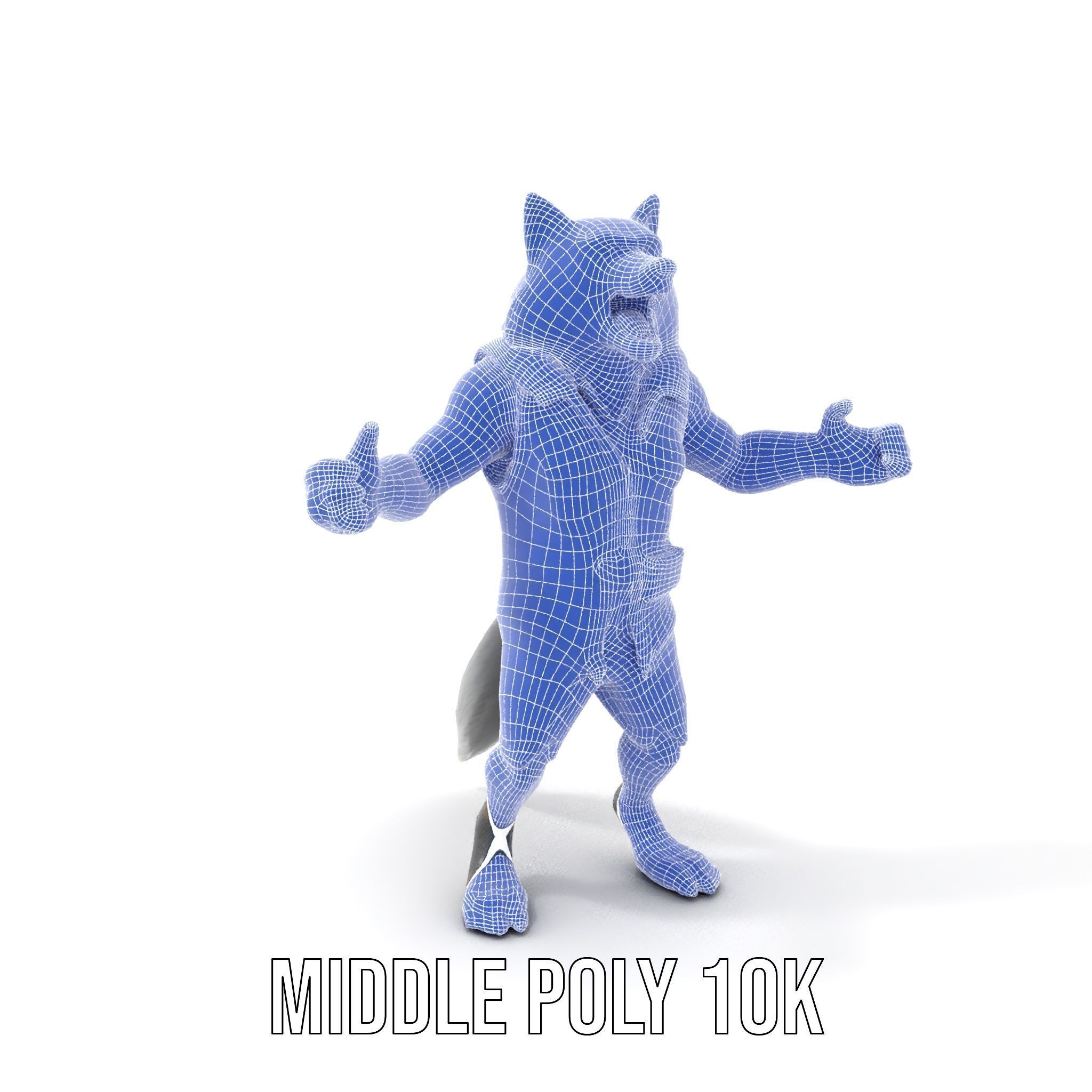 Ferocious Werewolf Hunter Rigged and Animated Character Model Low-poly 3D model_26