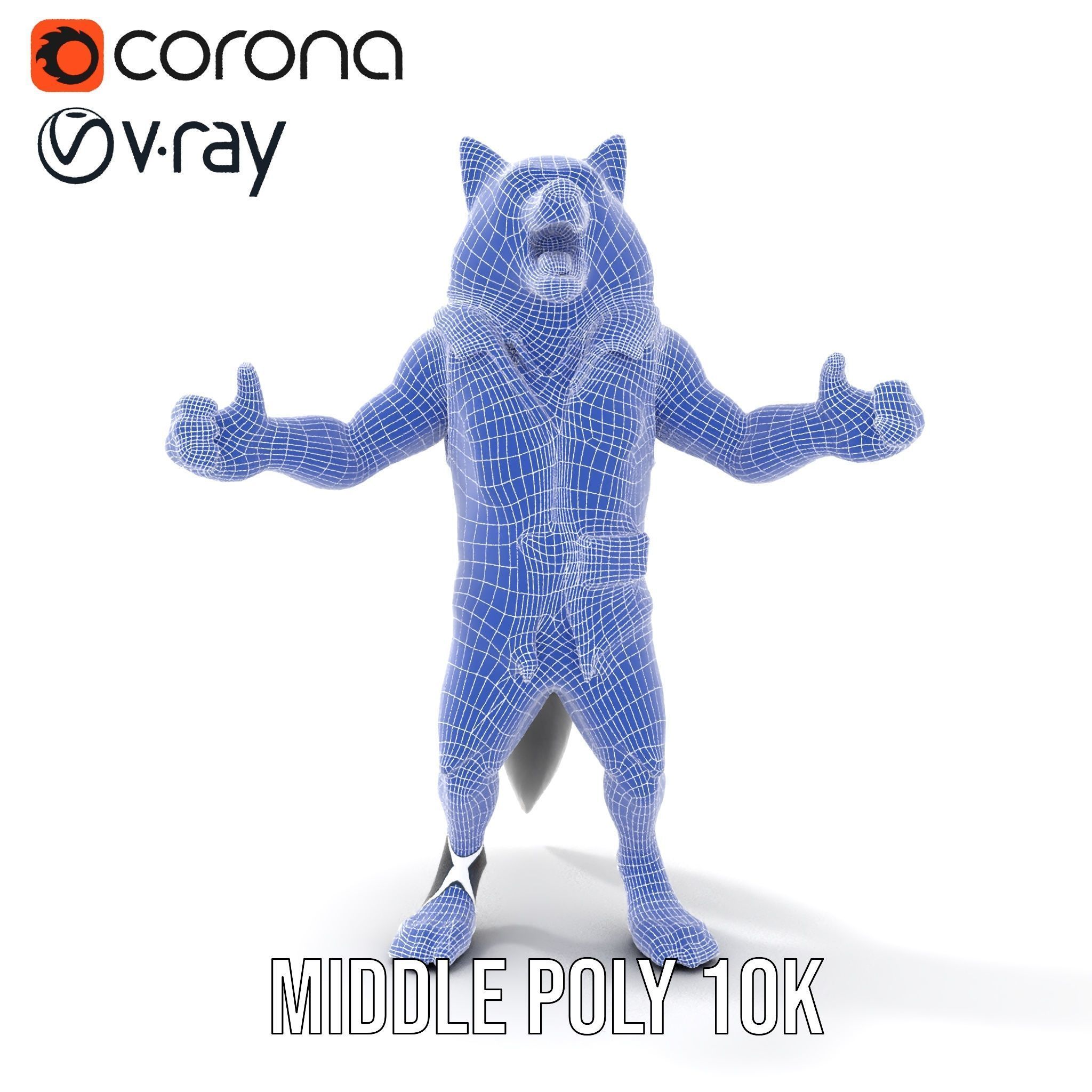 Ferocious Werewolf Hunter Rigged and Animated Character Model Low-poly 3D model_34