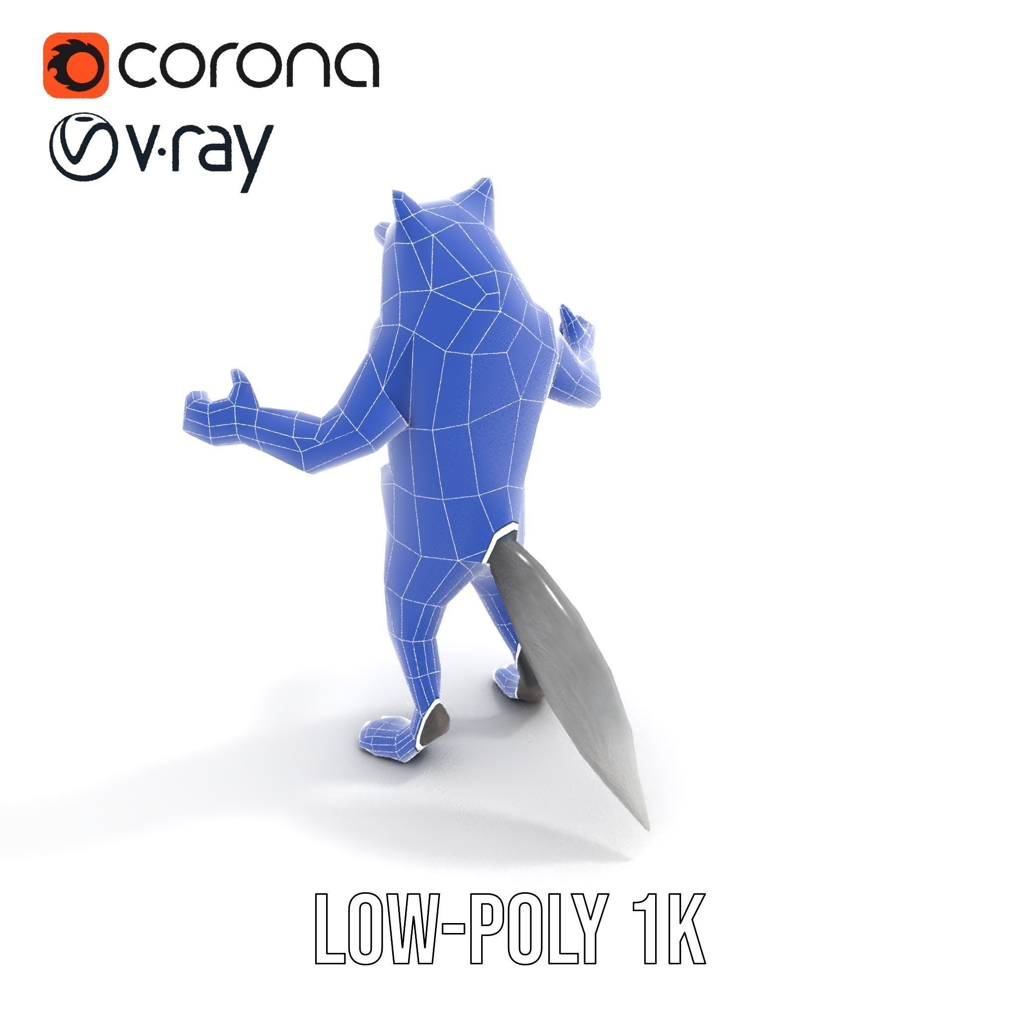 Ferocious Werewolf Hunter Rigged and Animated Character Model Low-poly 3D model_27