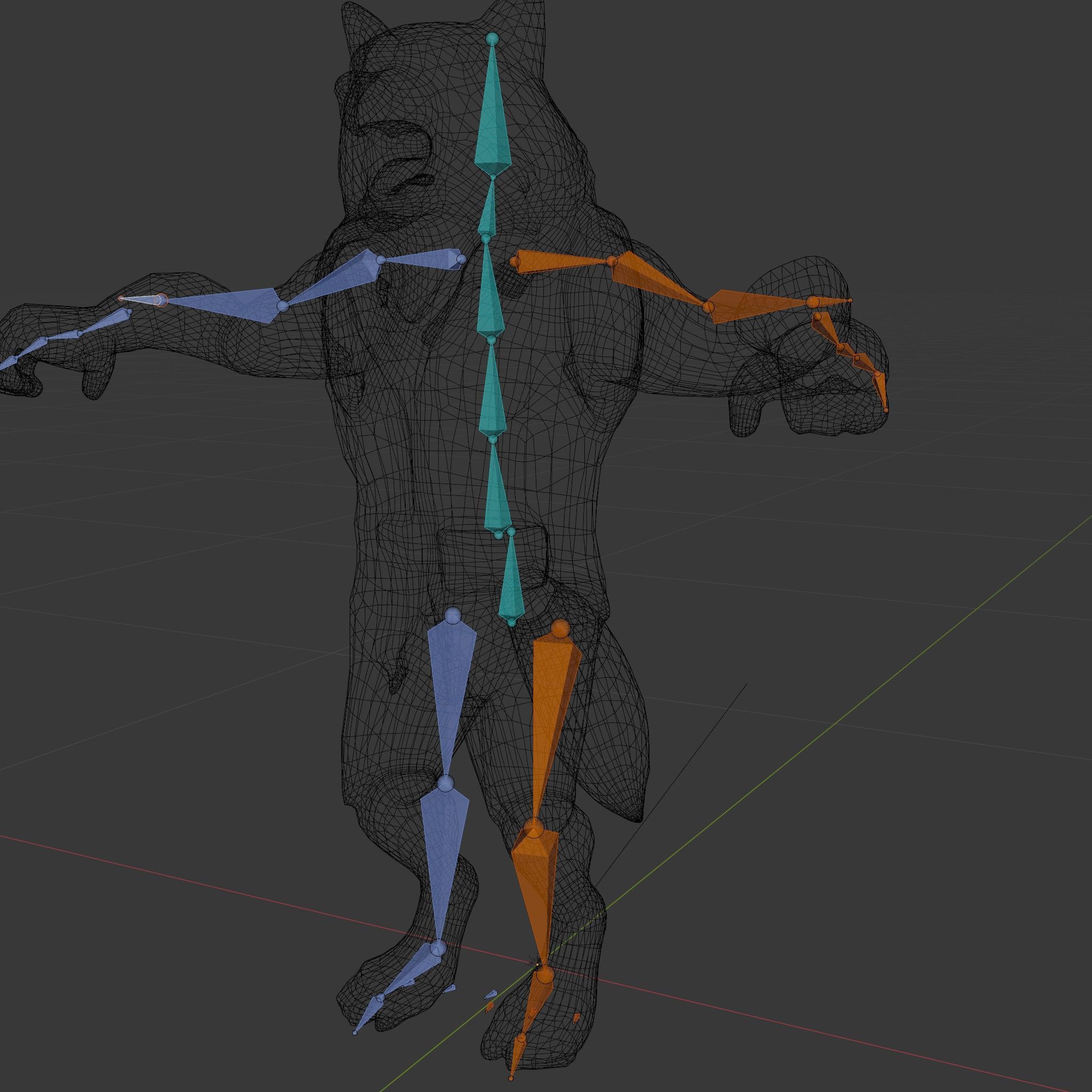 Ferocious Werewolf Hunter Rigged and Animated Character Model Low-poly 3D model_6