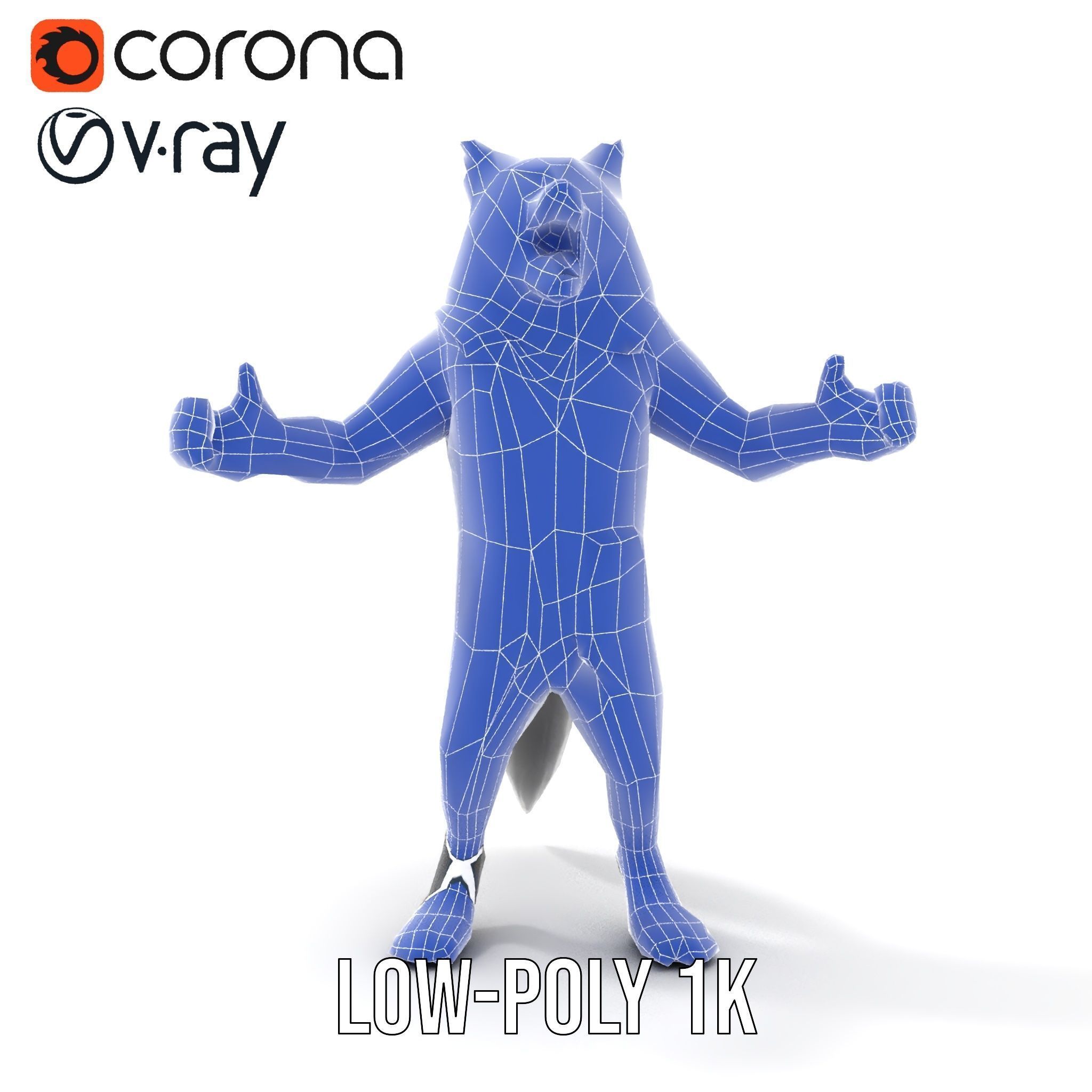 Ferocious Werewolf Hunter Rigged and Animated Character Model Low-poly 3D model_19