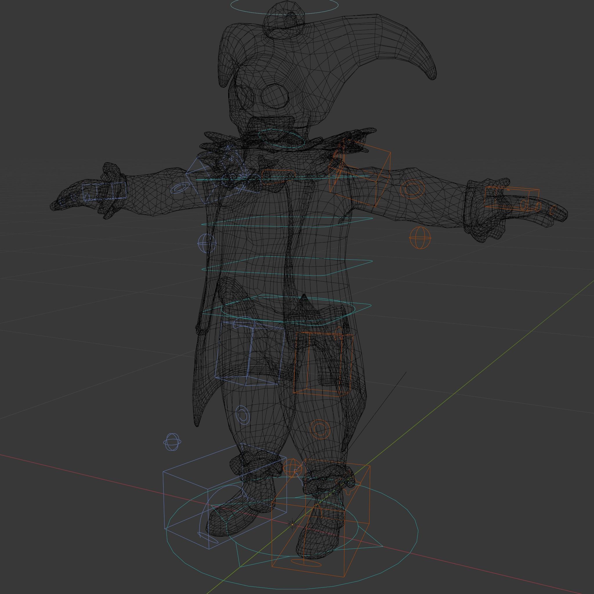 Jester Skull Character Model Rigged and Animated Low-poly 3D model_7