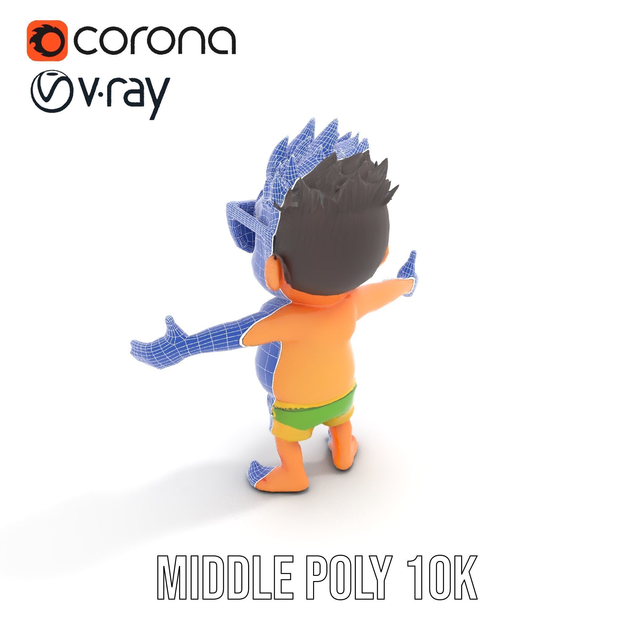 Happy Boy with Sunglasses D Model  Rigged and Animated Low-poly 3D model_27