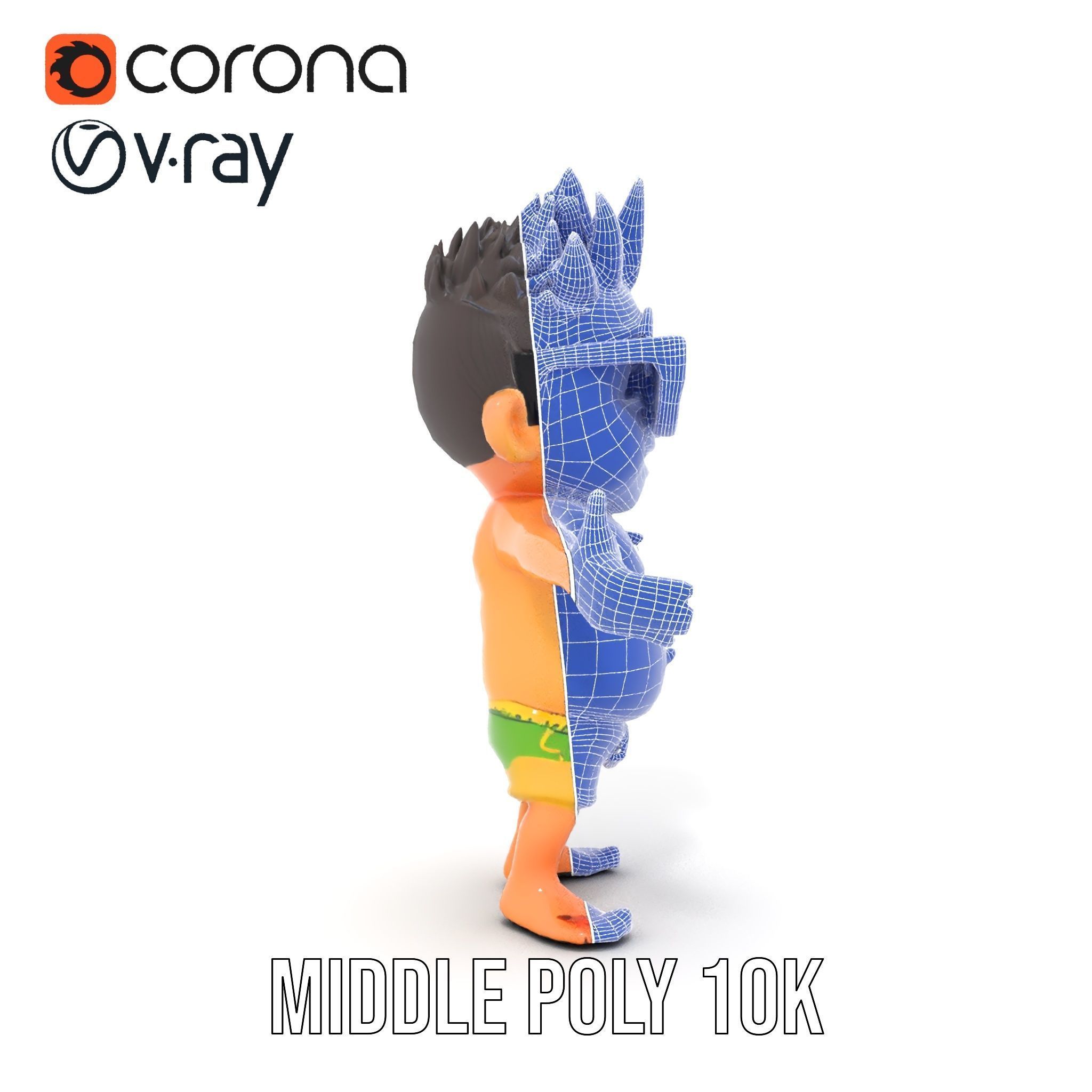 Happy Boy with Sunglasses D Model  Rigged and Animated Low-poly 3D model_35