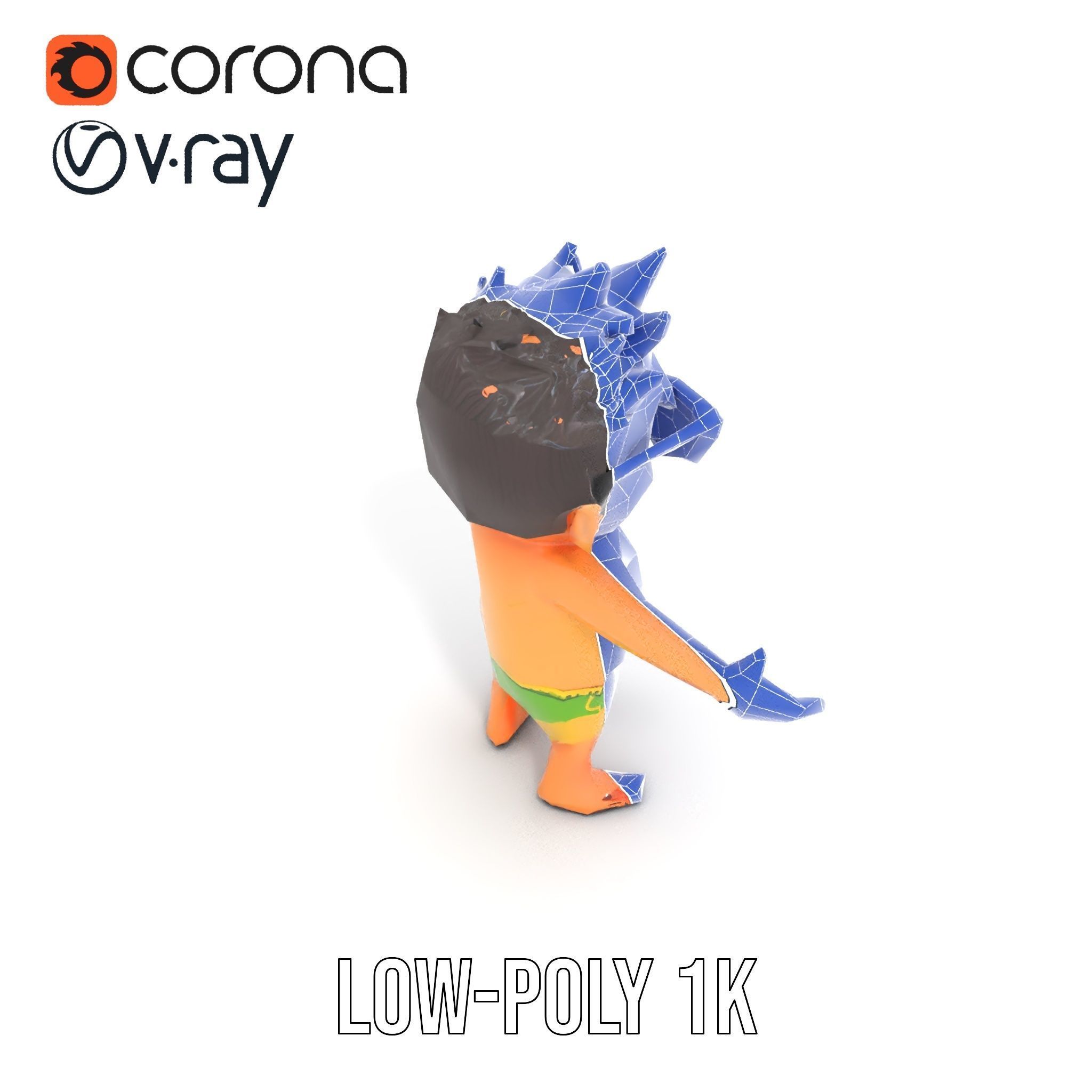 Happy Boy with Sunglasses D Model  Rigged and Animated Low-poly 3D model_23