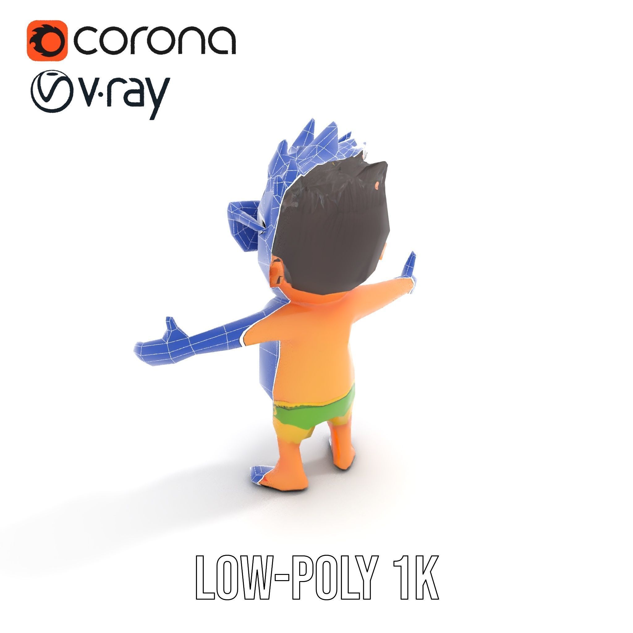 Happy Boy with Sunglasses D Model  Rigged and Animated Low-poly 3D model_31