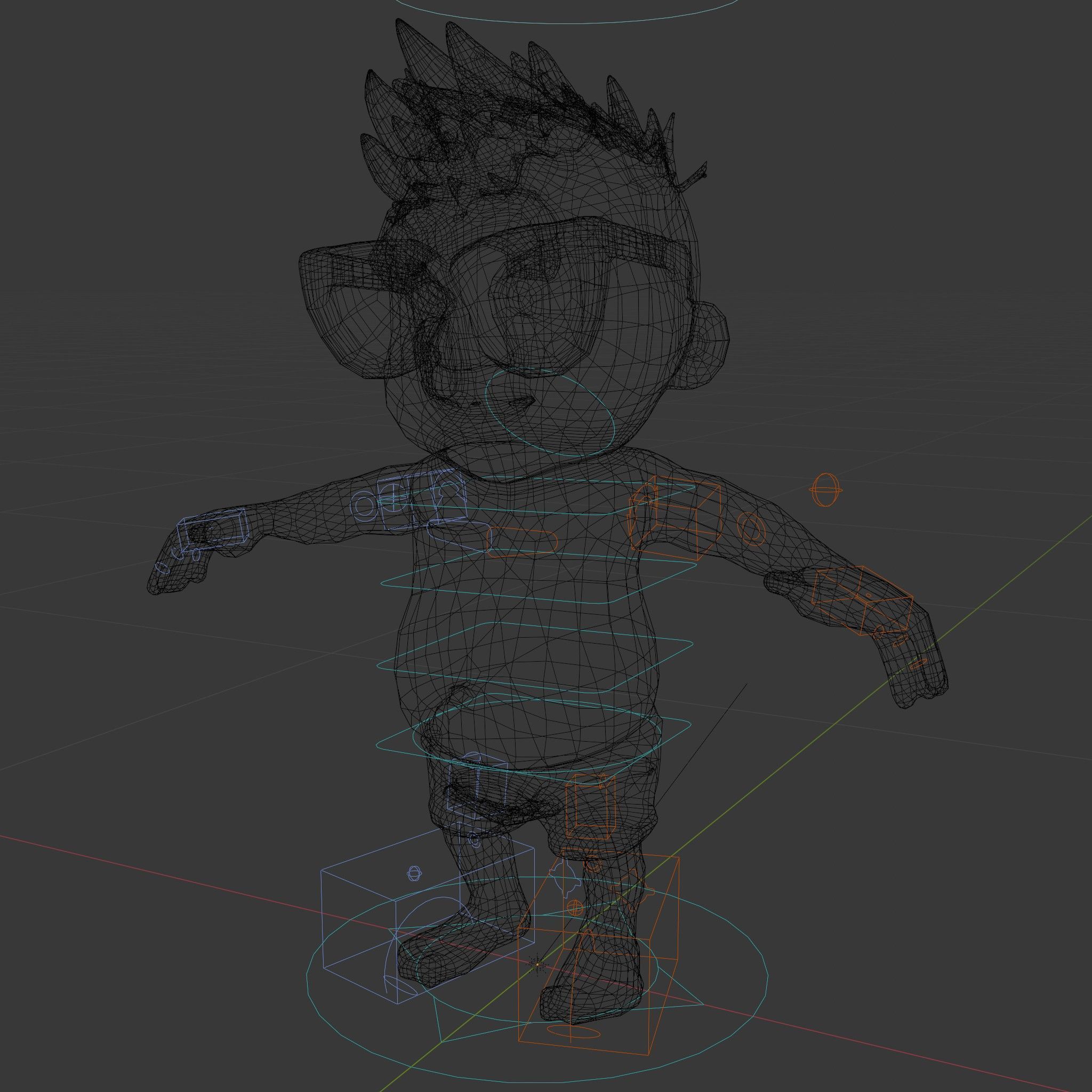 Happy Boy with Sunglasses D Model  Rigged and Animated Low-poly 3D model_6