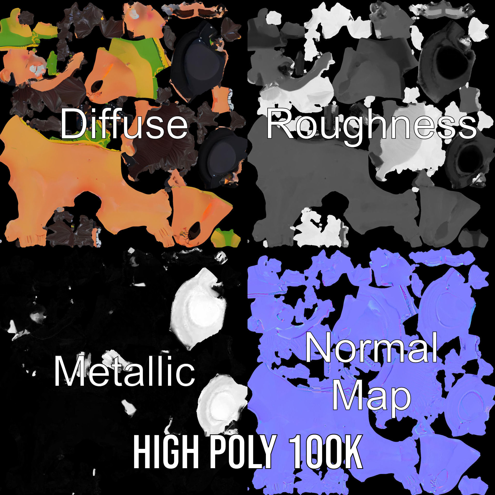 Happy Boy with Sunglasses D Model  Rigged and Animated Low-poly 3D model_4