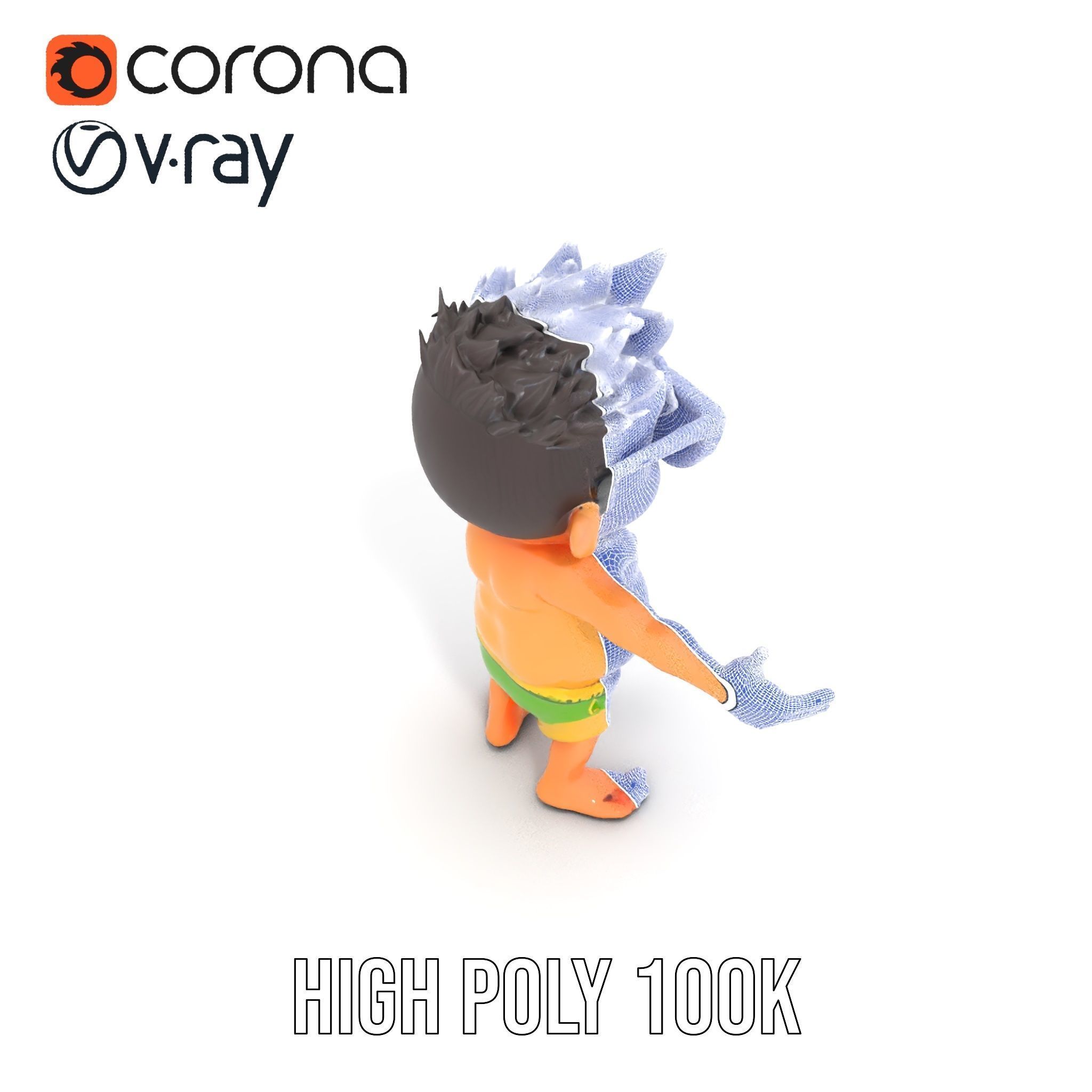 Happy Boy with Sunglasses D Model  Rigged and Animated Low-poly 3D model_29