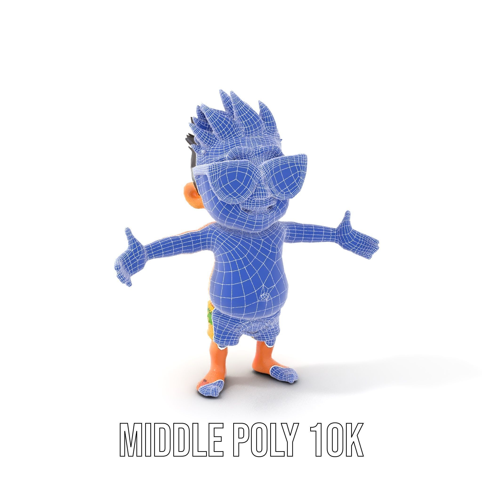 Happy Boy with Sunglasses D Model  Rigged and Animated Low-poly 3D model_25