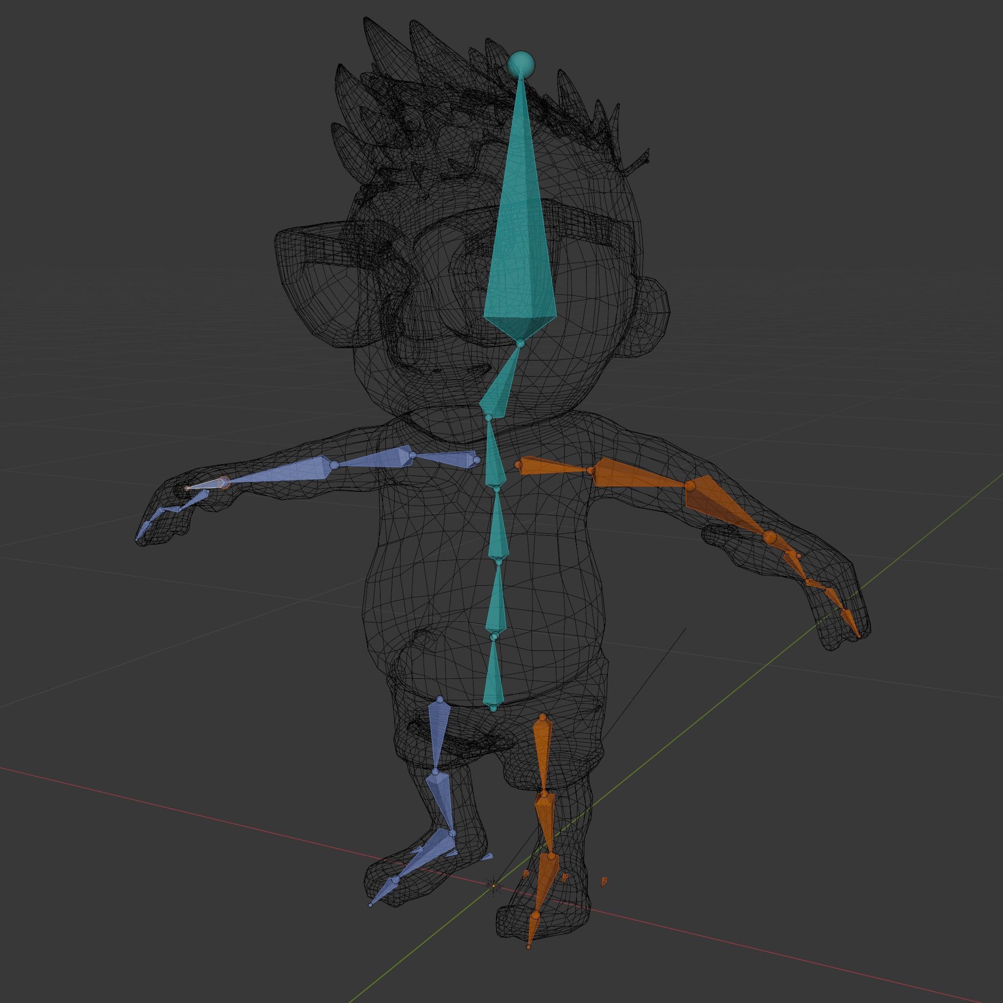 Happy Boy with Sunglasses D Model  Rigged and Animated Low-poly 3D model_7