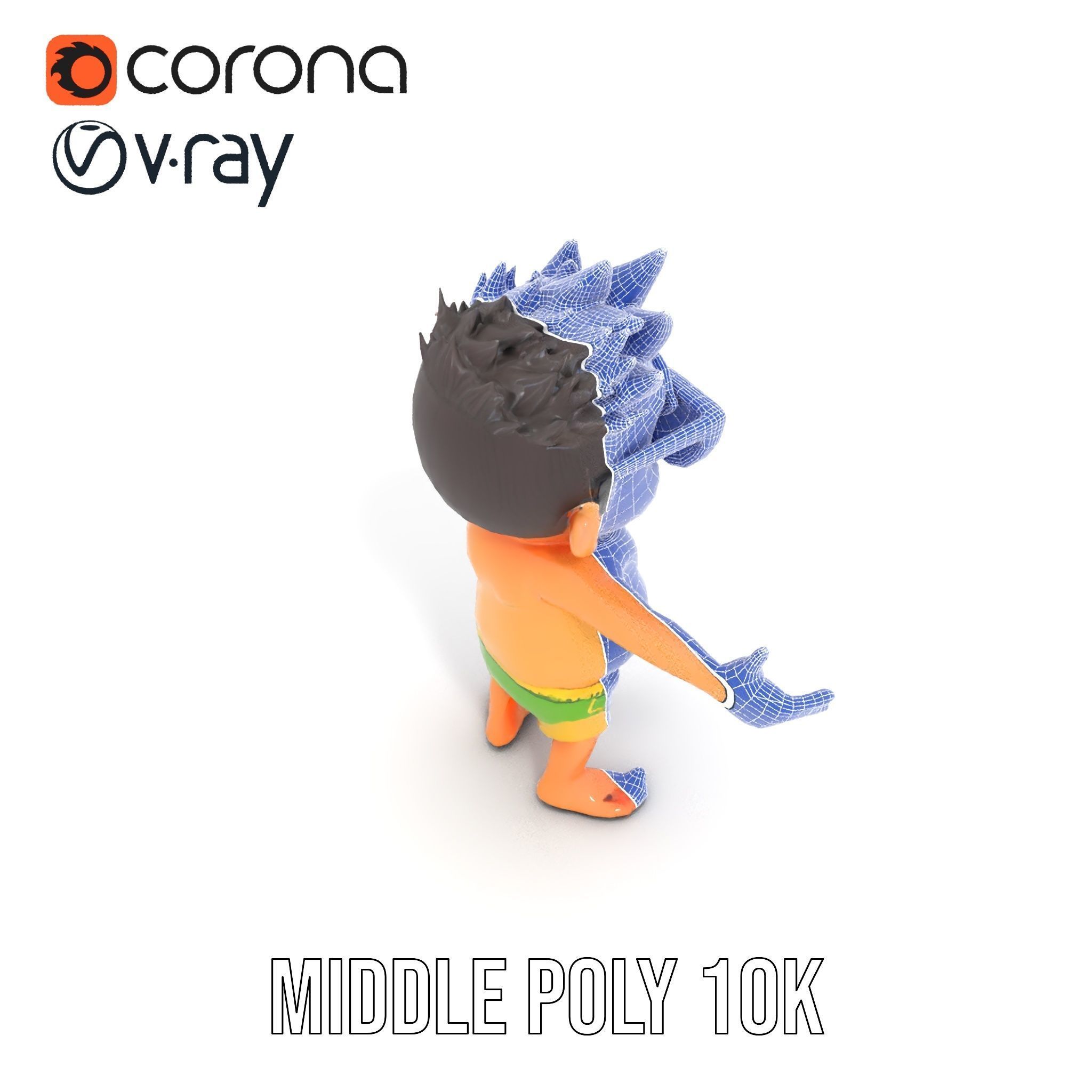 Happy Boy with Sunglasses D Model  Rigged and Animated Low-poly 3D model_30