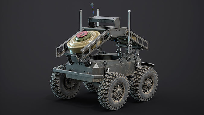 Ratel-S UGV Kamikaze and Miner Low-poly 3D model