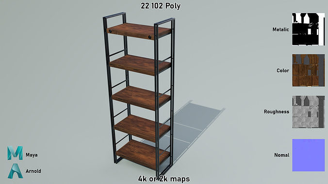 Shelf Manchester Tall Low-poly 3D model