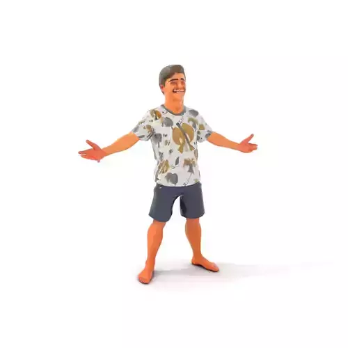 Young Casual Male Rigged and Animated Character Model