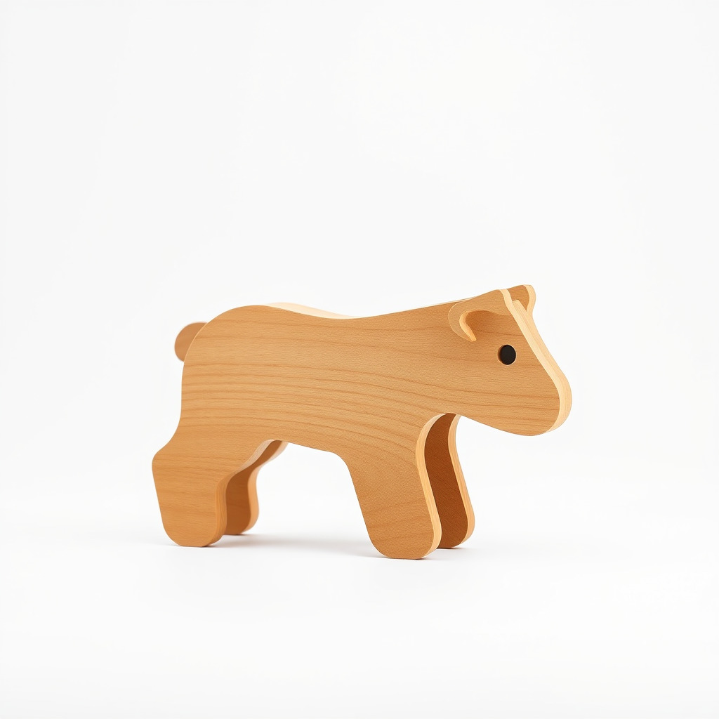 Wooden Toy Animal Model Pack Low-poly 3D model_2