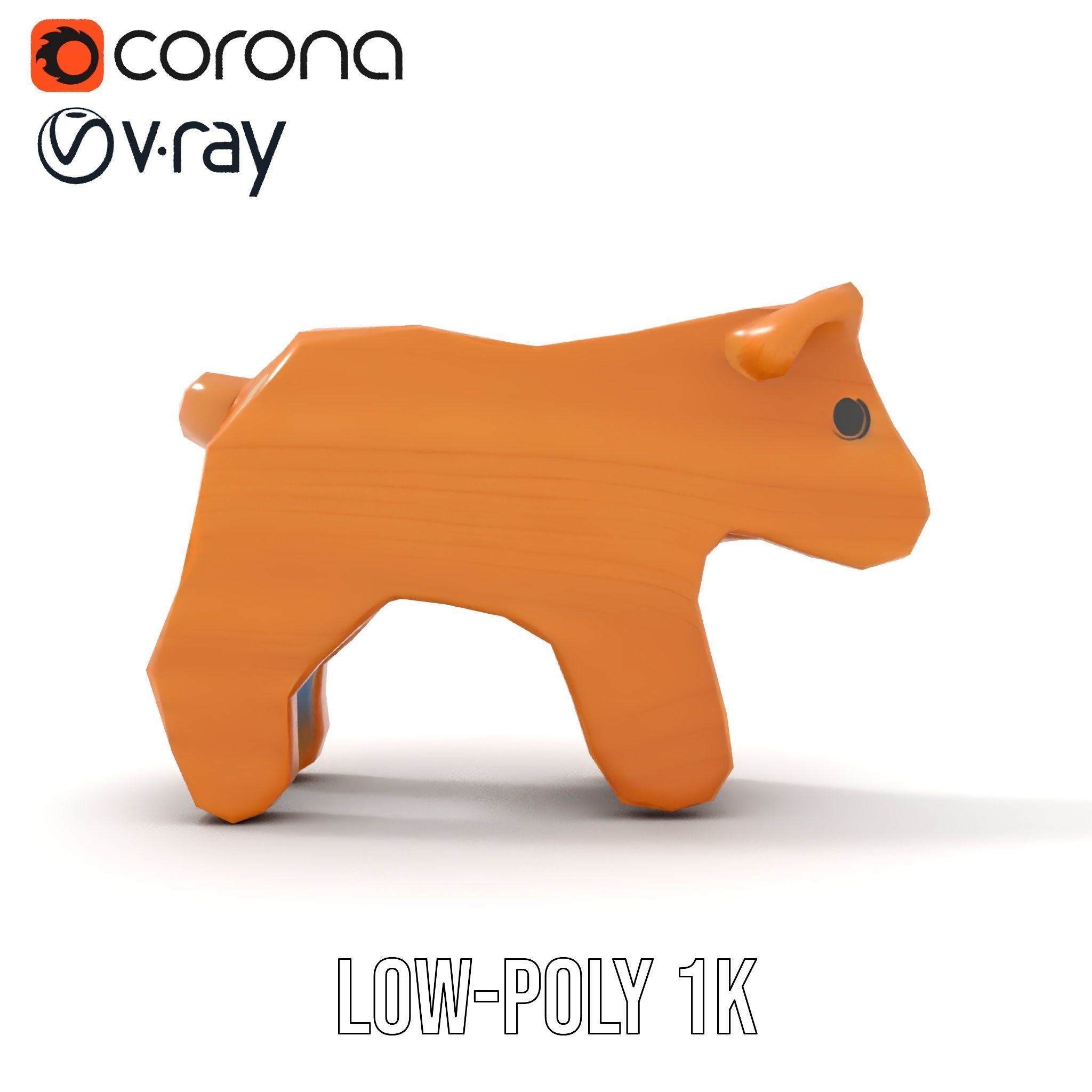 Wooden Toy Animal Model Pack Low-poly 3D model_14