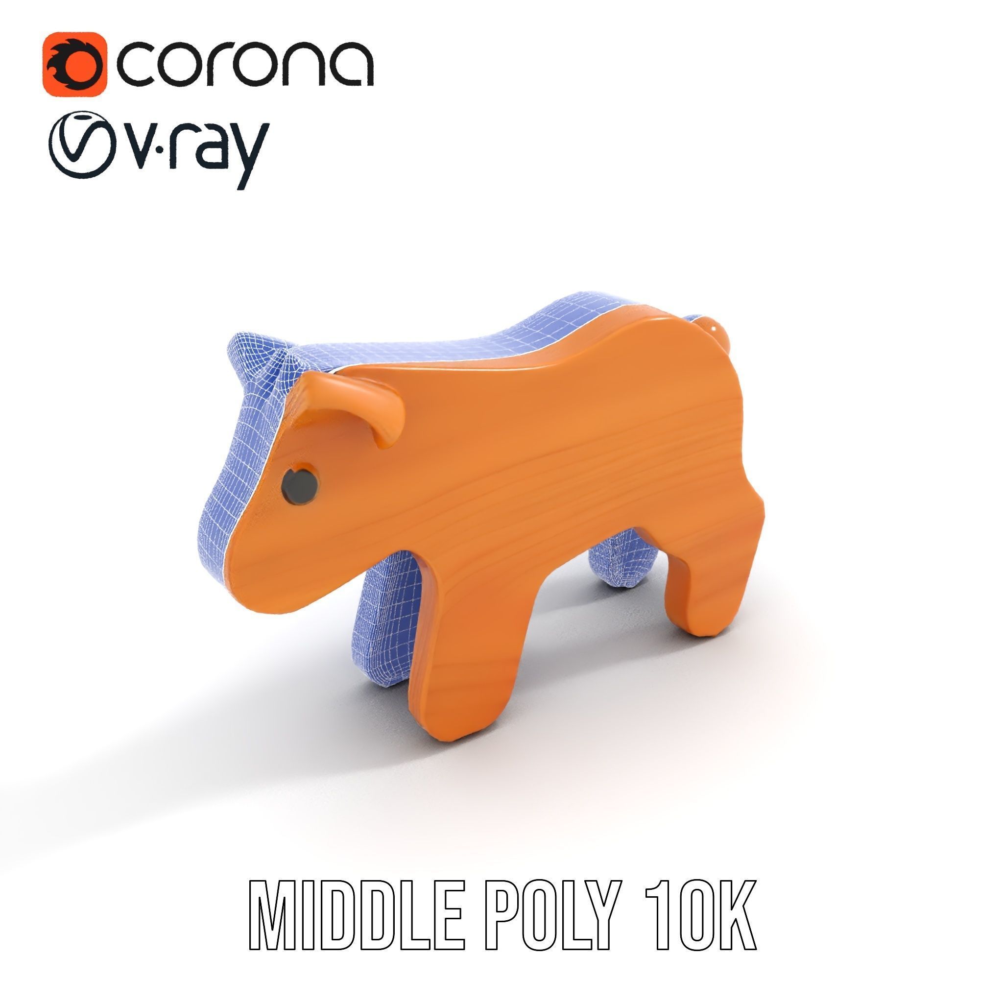 Wooden Toy Animal Model Pack Low-poly 3D model_21