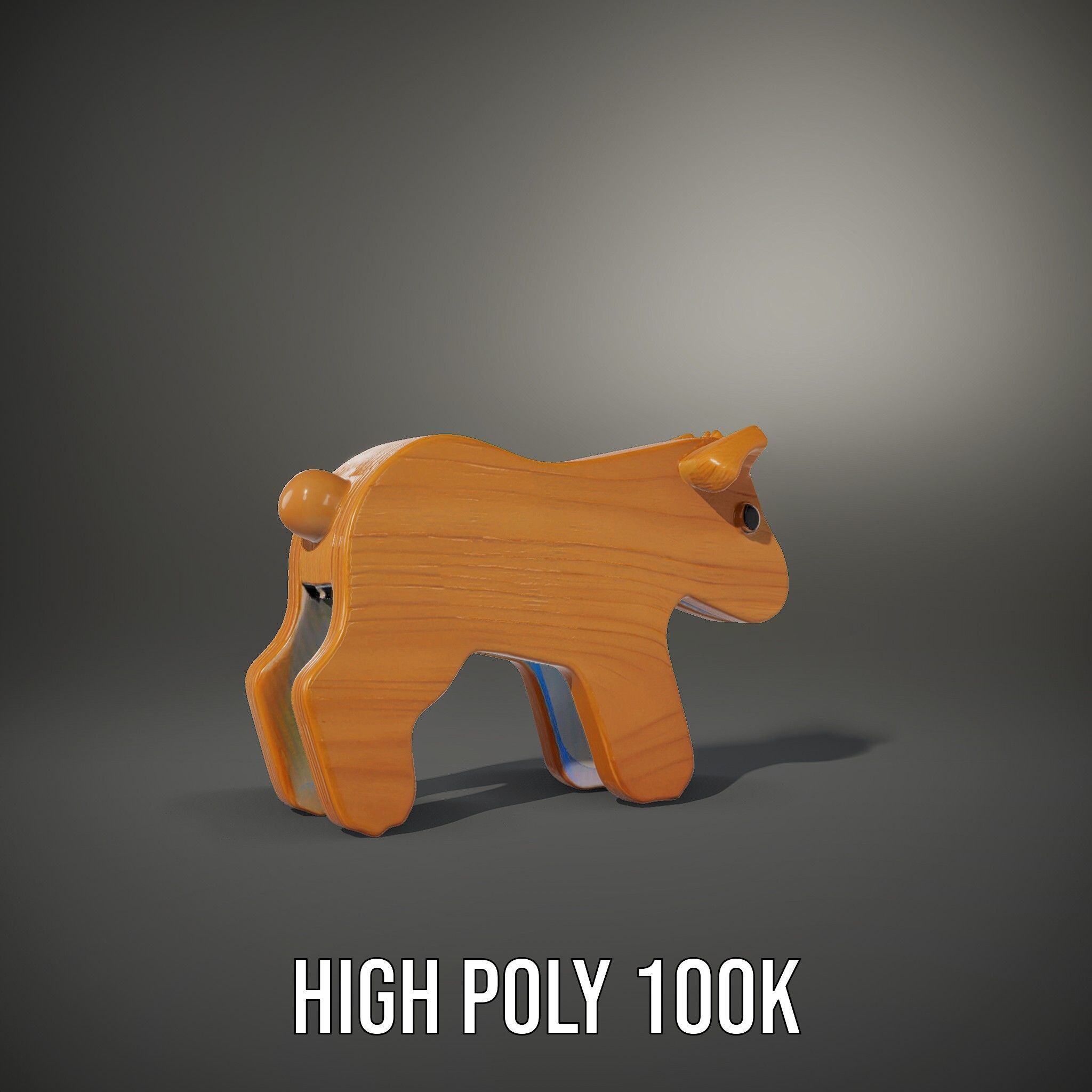 Wooden Toy Animal Model Pack Low-poly 3D model_8