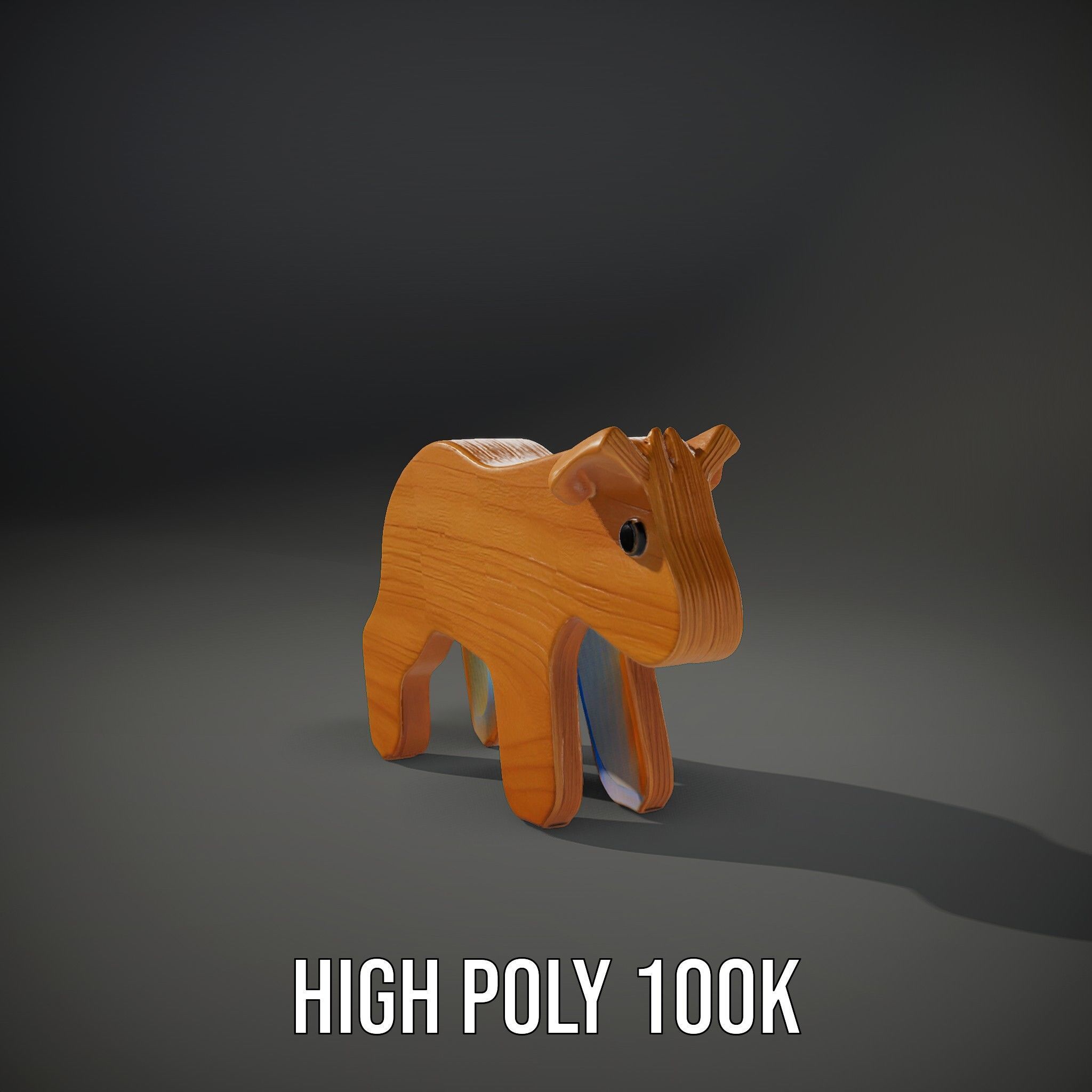 Wooden Toy Animal Model Pack Low-poly 3D model_10