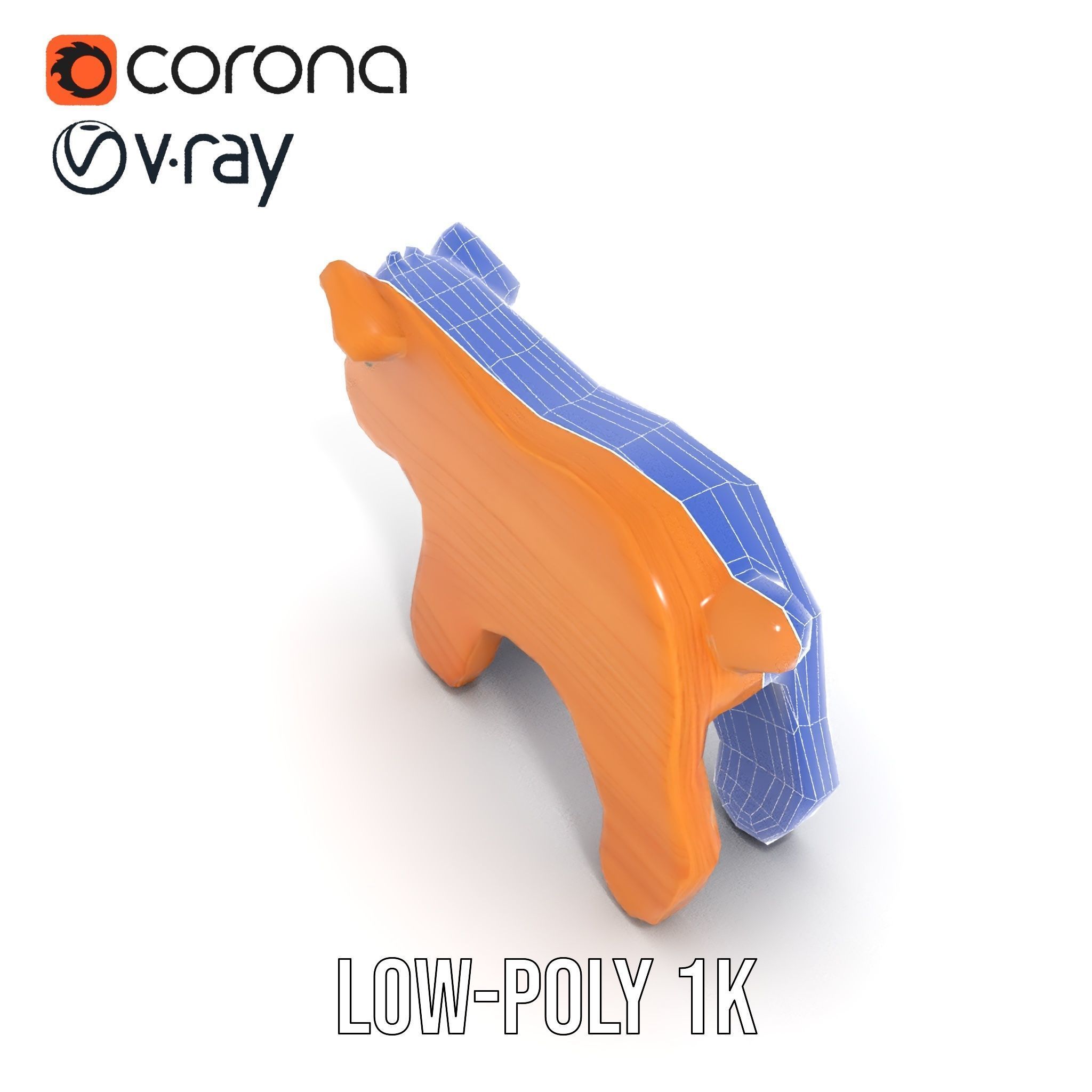 Wooden Toy Animal Model Pack Low-poly 3D model_17