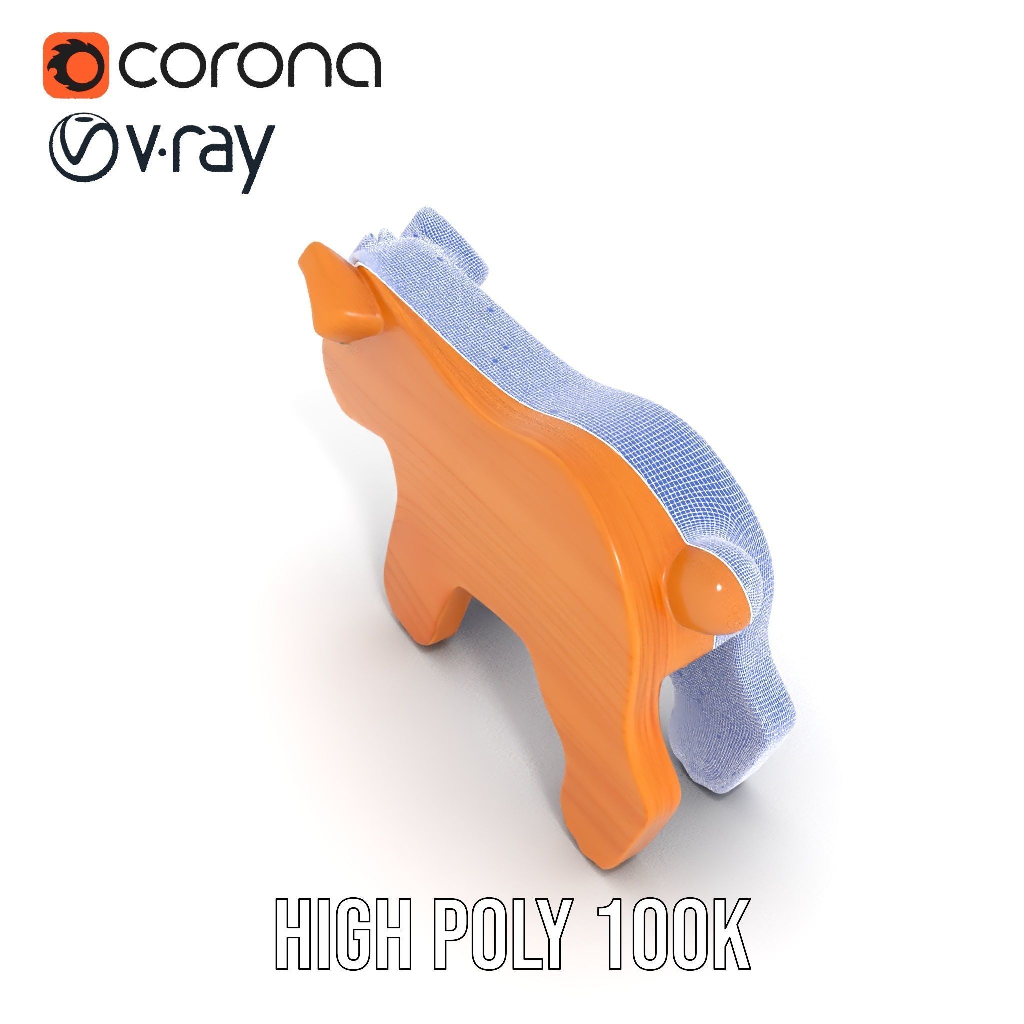 Wooden Toy Animal Model Pack Low-poly 3D model_33