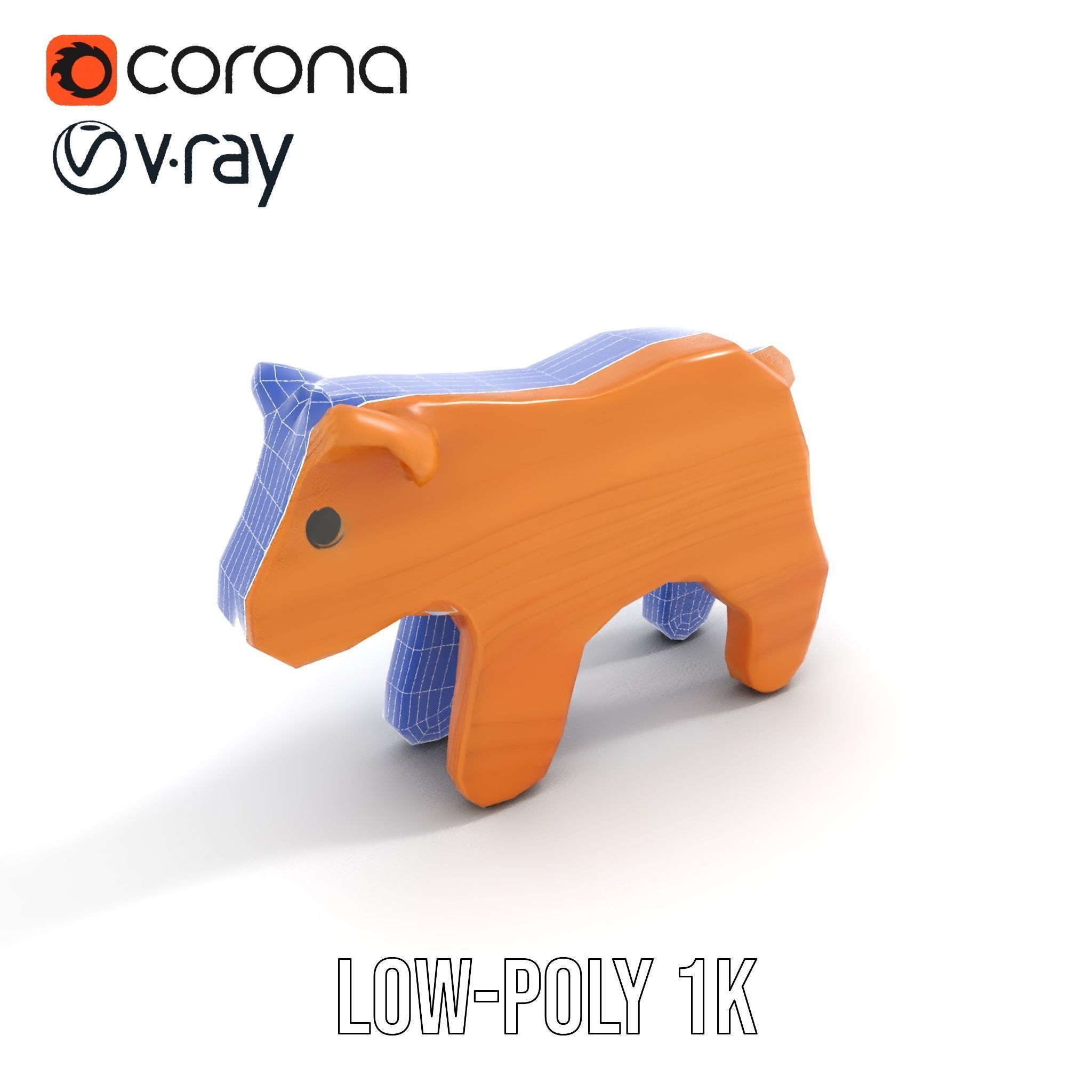 Wooden Toy Animal Model Pack Low-poly 3D model_31