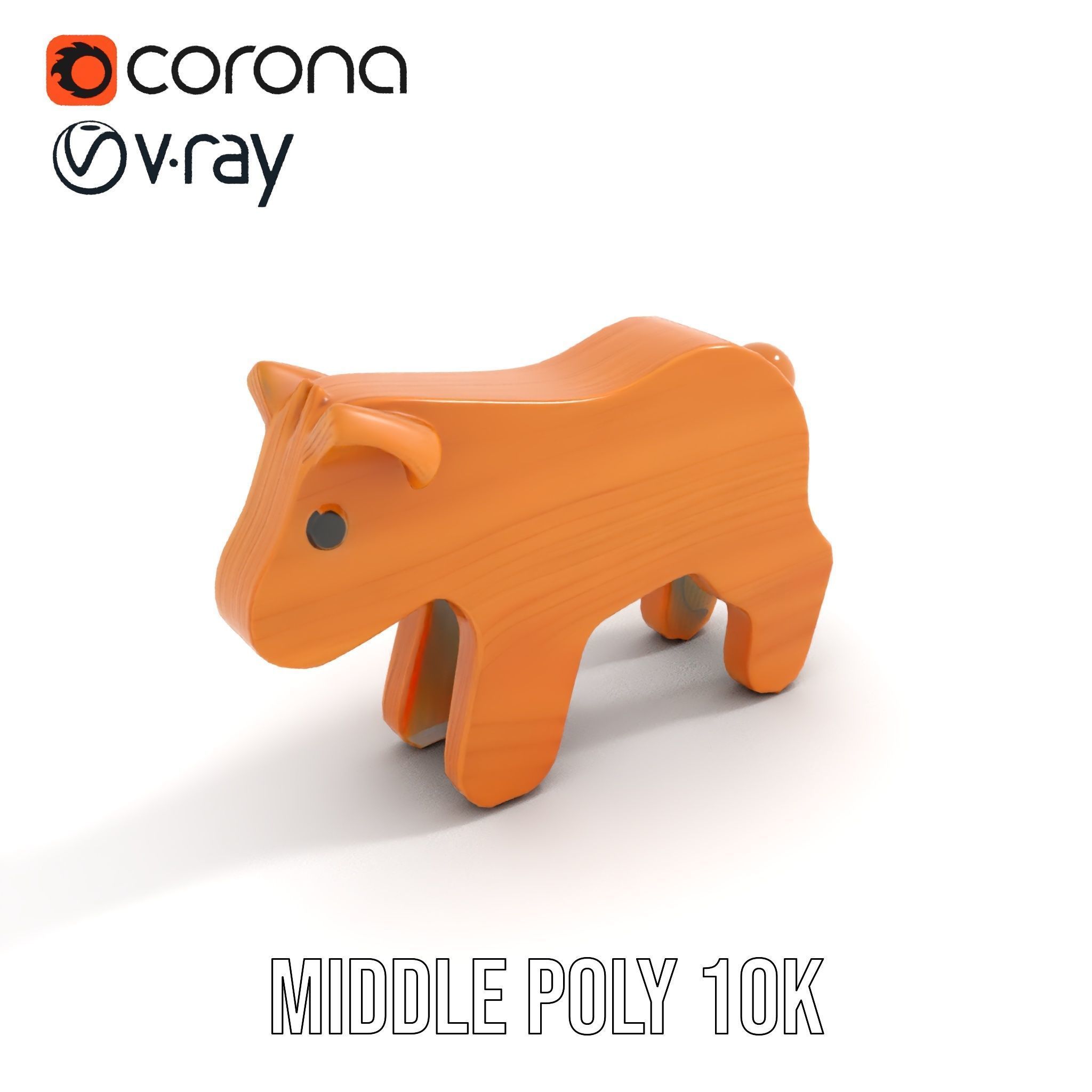 Wooden Toy Animal Model Pack Low-poly 3D model_11