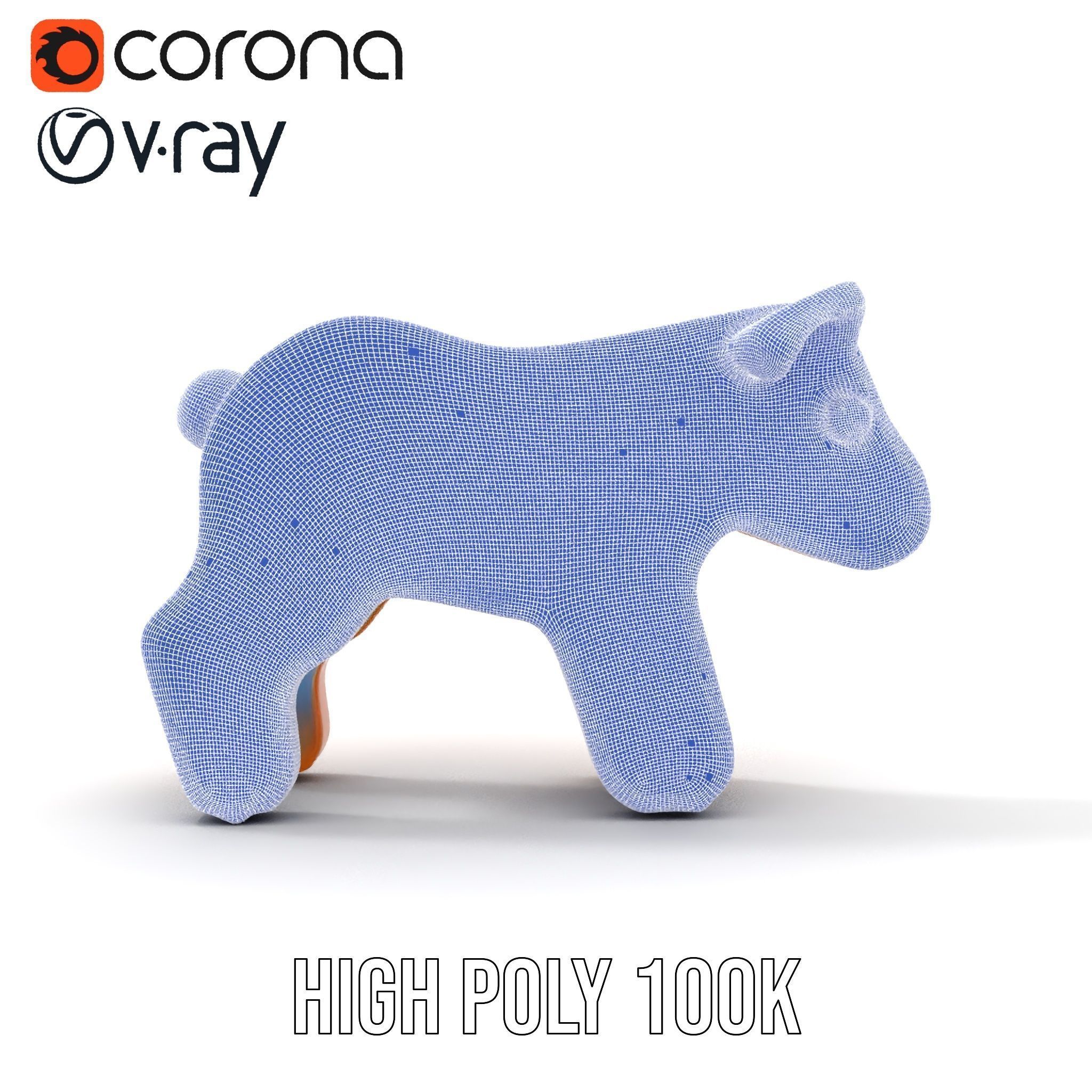 Wooden Toy Animal Model Pack Low-poly 3D model_32