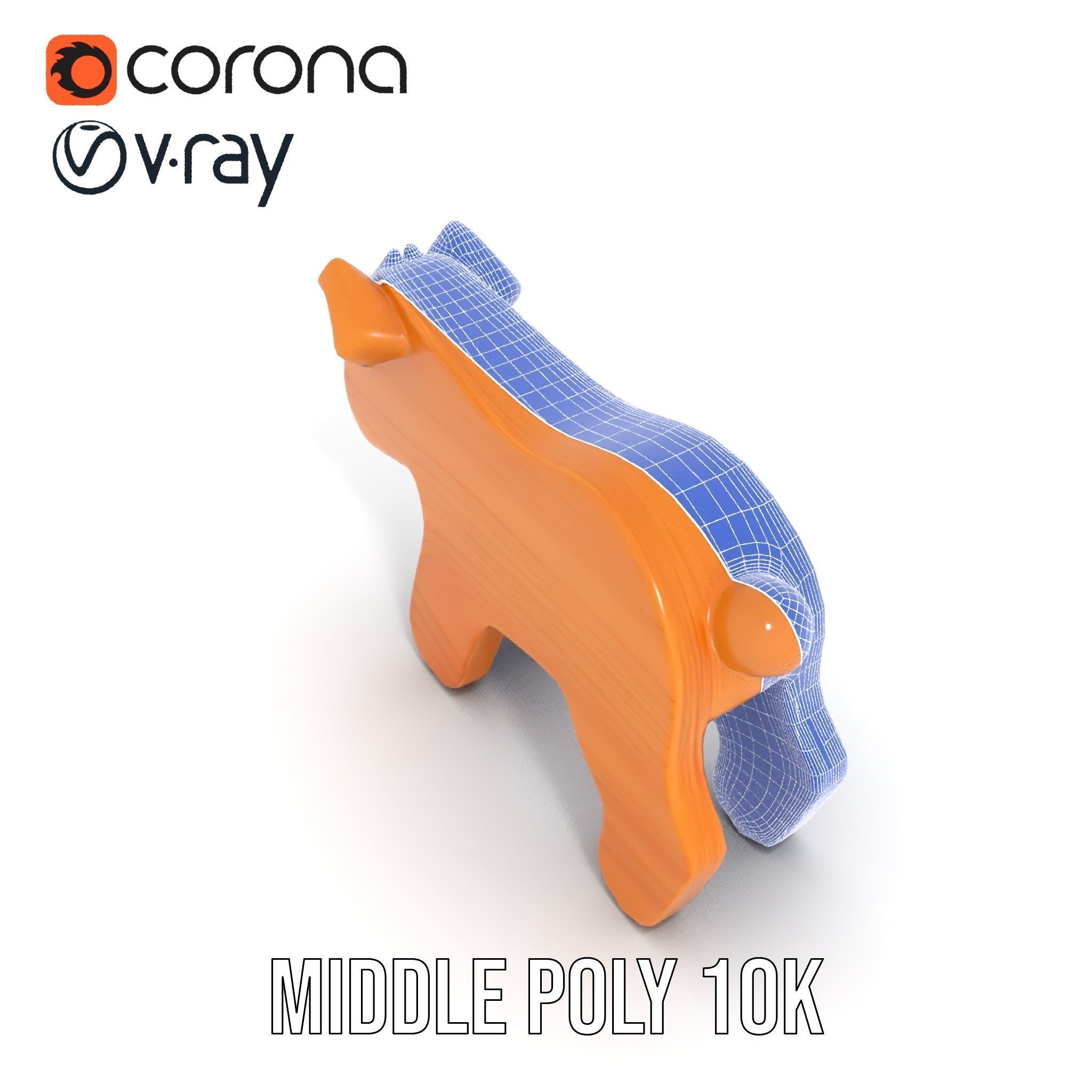 Wooden Toy Animal Model Pack Low-poly 3D model_19