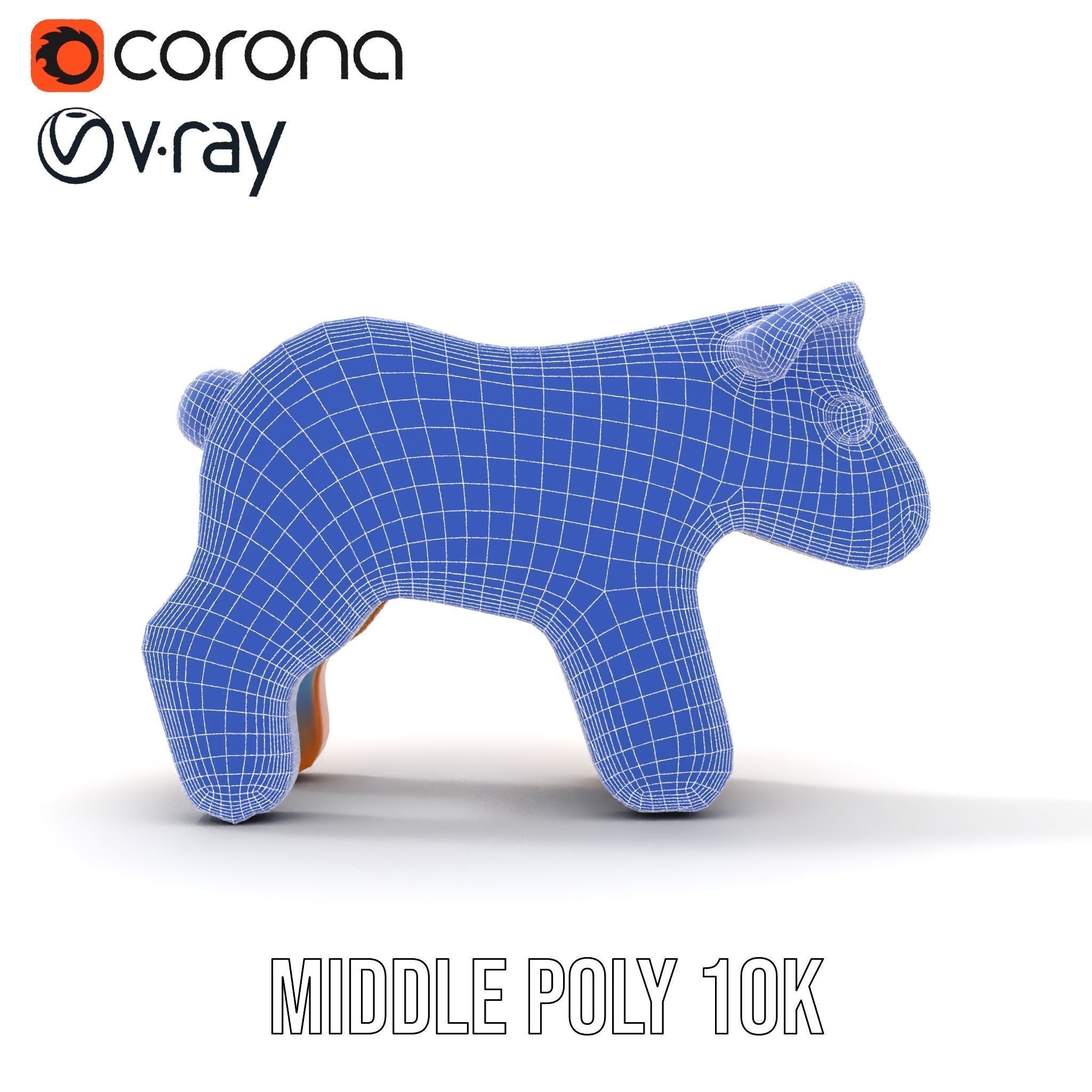 Wooden Toy Animal Model Pack Low-poly 3D model_27