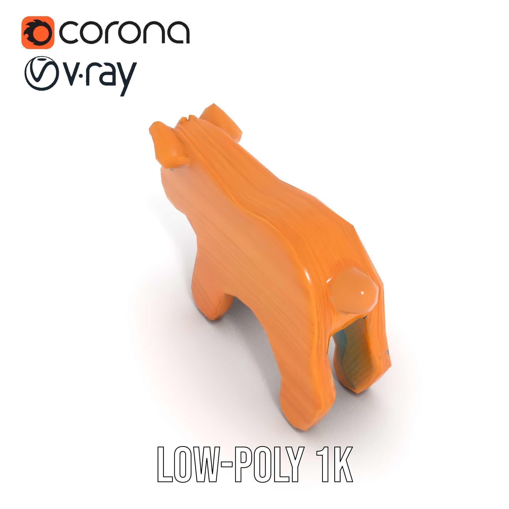 Wooden Toy Animal Model Pack Low-poly 3D model_12