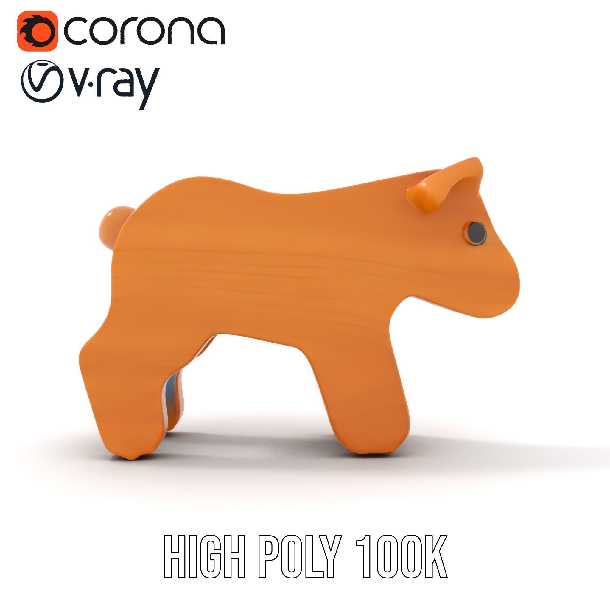 Wooden Toy Animal Model Pack Low-poly 3D model_23