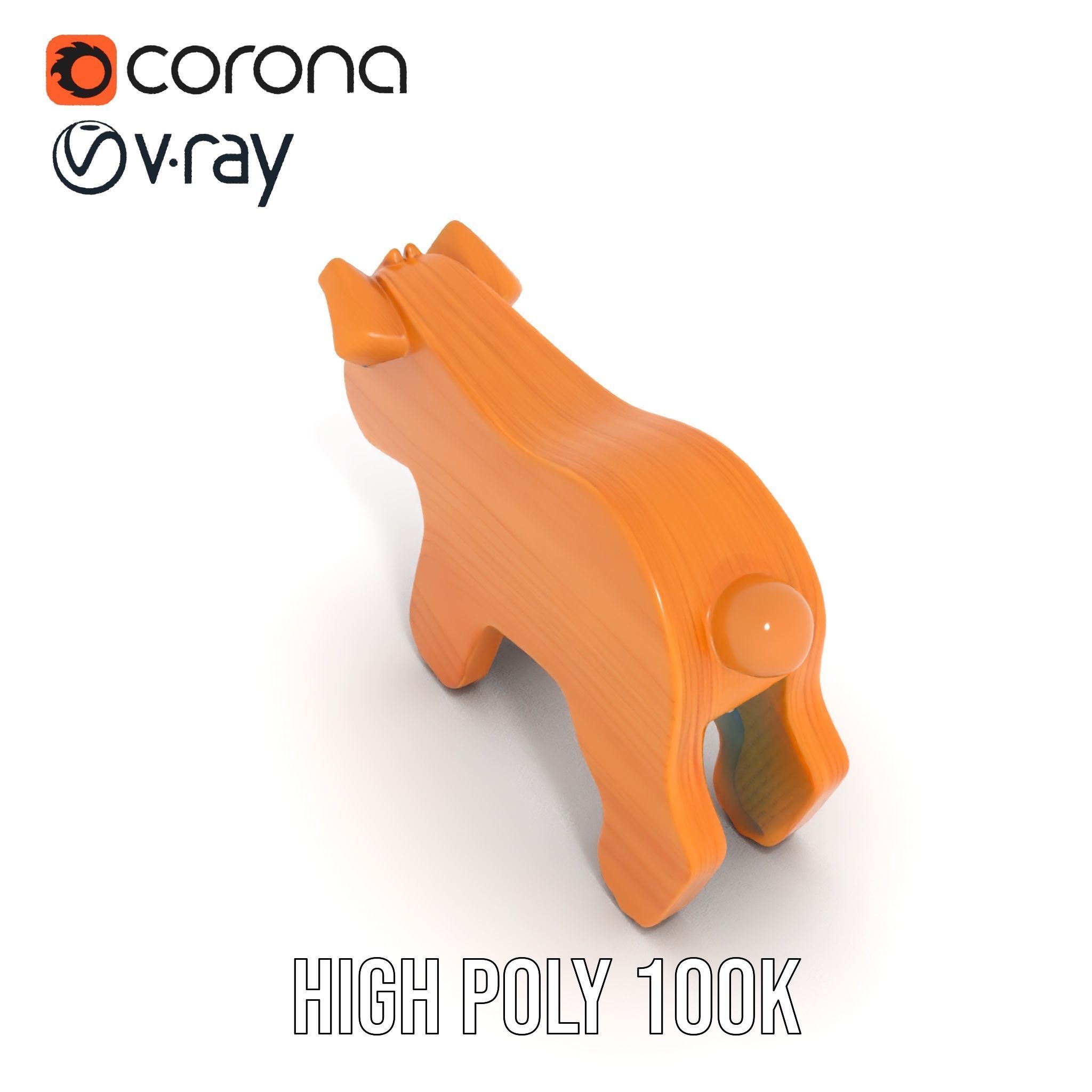 Wooden Toy Animal Model Pack Low-poly 3D model_18