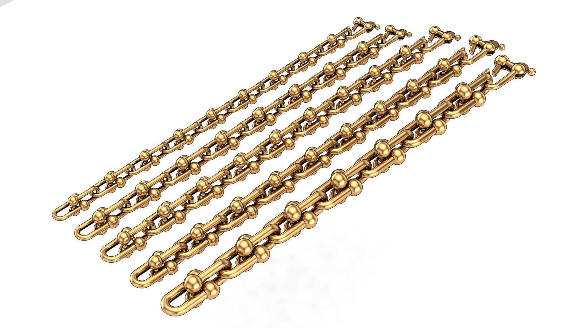 Tiffany chain bracelet and pendant 5 size 3D print model_1