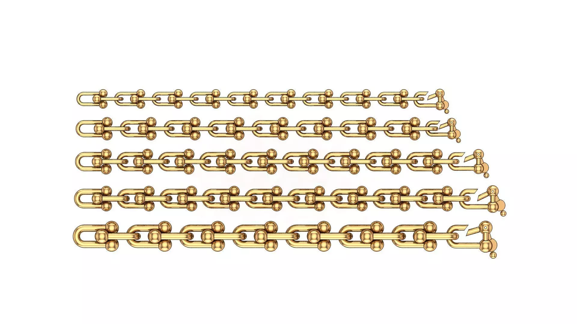 Tiffany chain bracelet and pendant 5 size 3D print model_0