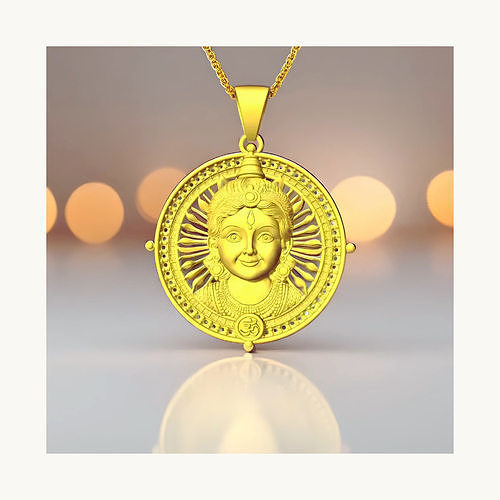 Lord Baby Krishna Gold Pendant 3D print model