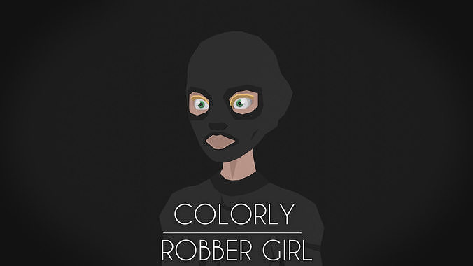 Colorly - Robber Girl - Game Ready - Rigged - Customizable Low-poly 3D model