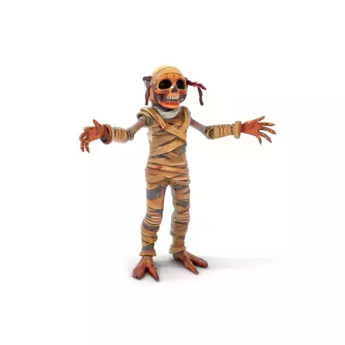 Mummy Skeleton Warrior Rigged and Animated Character Model