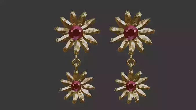3D Printable Earrings Designs - Fashion Earring-16