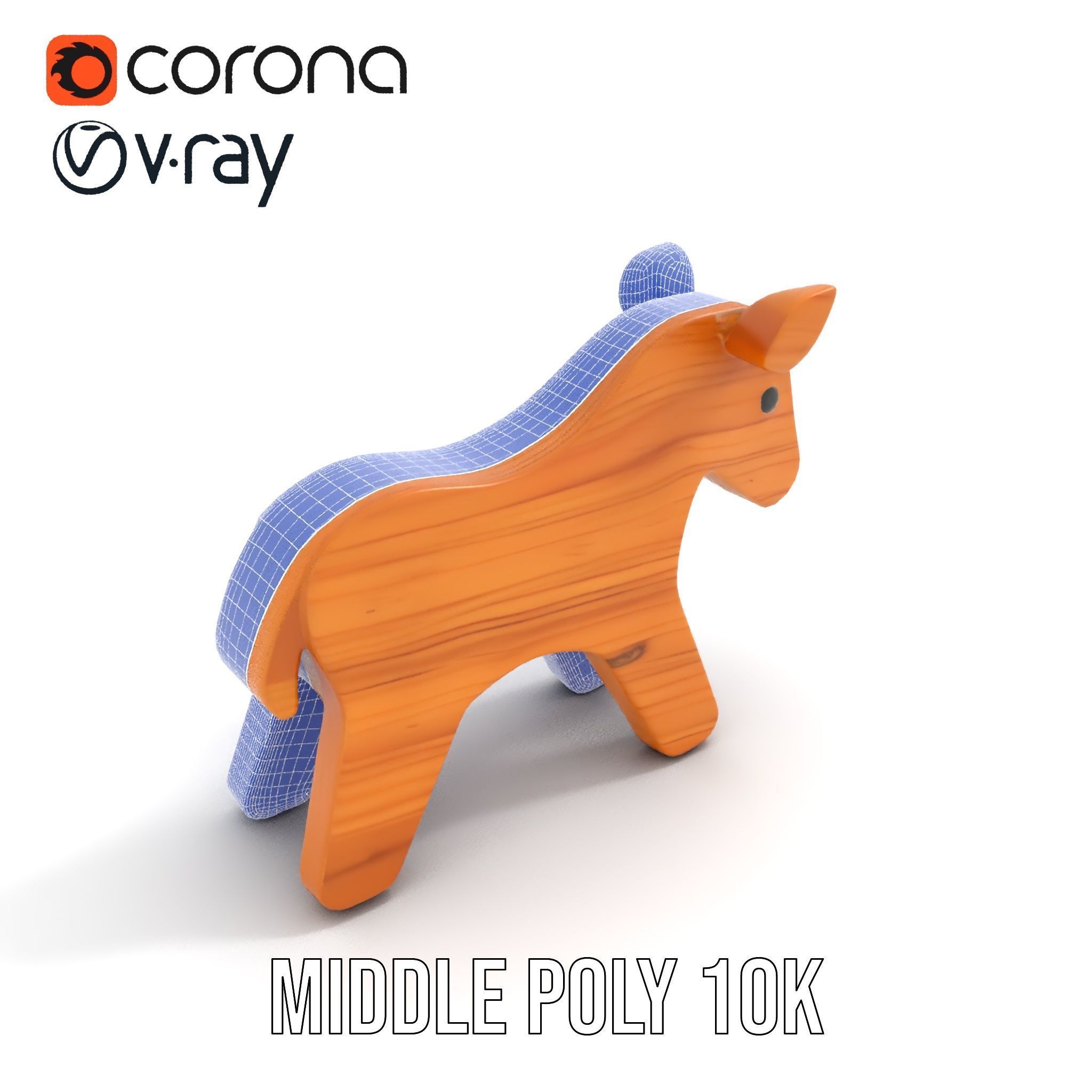 Wooden Horse Toy D Model Pack Low-poly 3D model_23