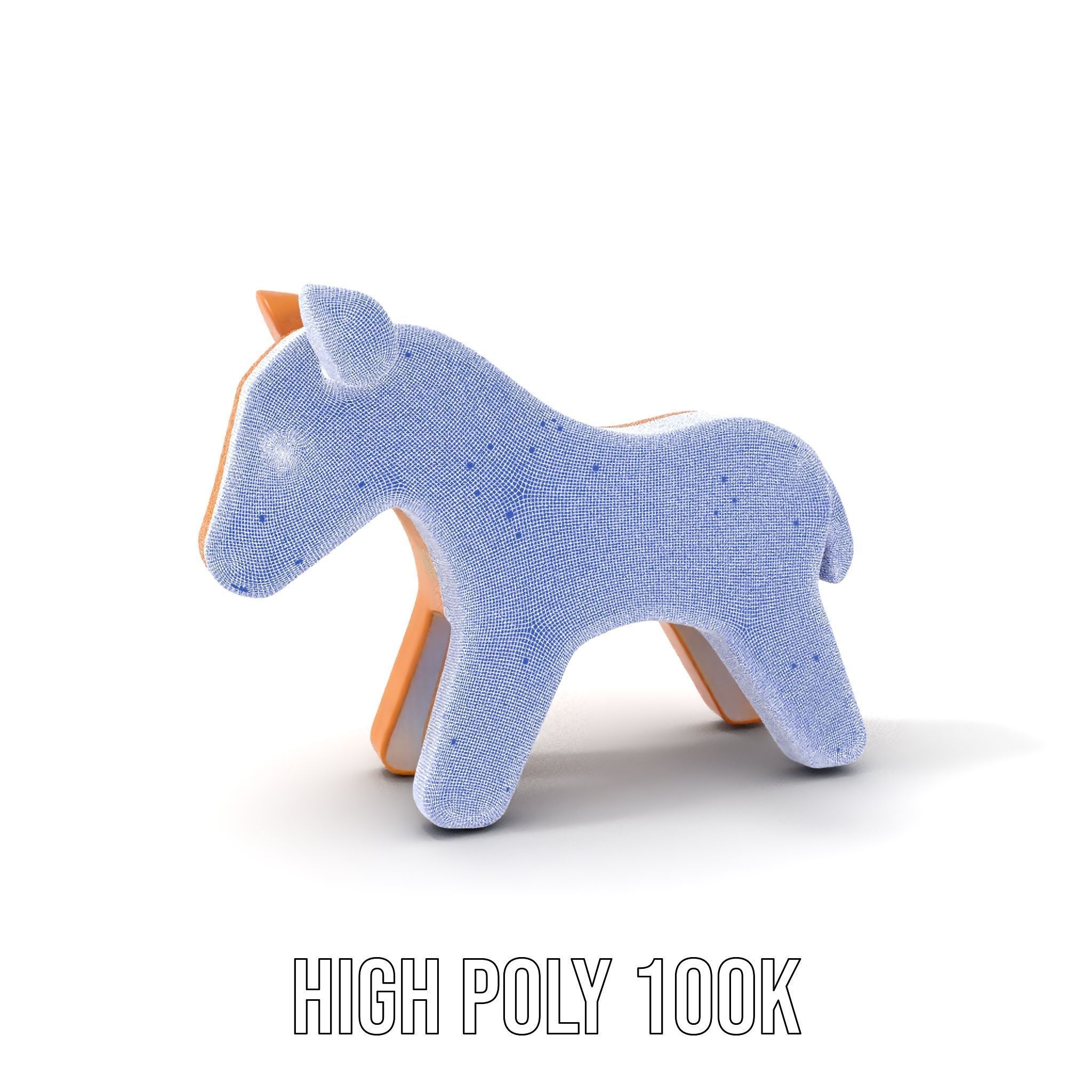 Wooden Horse Toy D Model Pack Low-poly 3D model_4