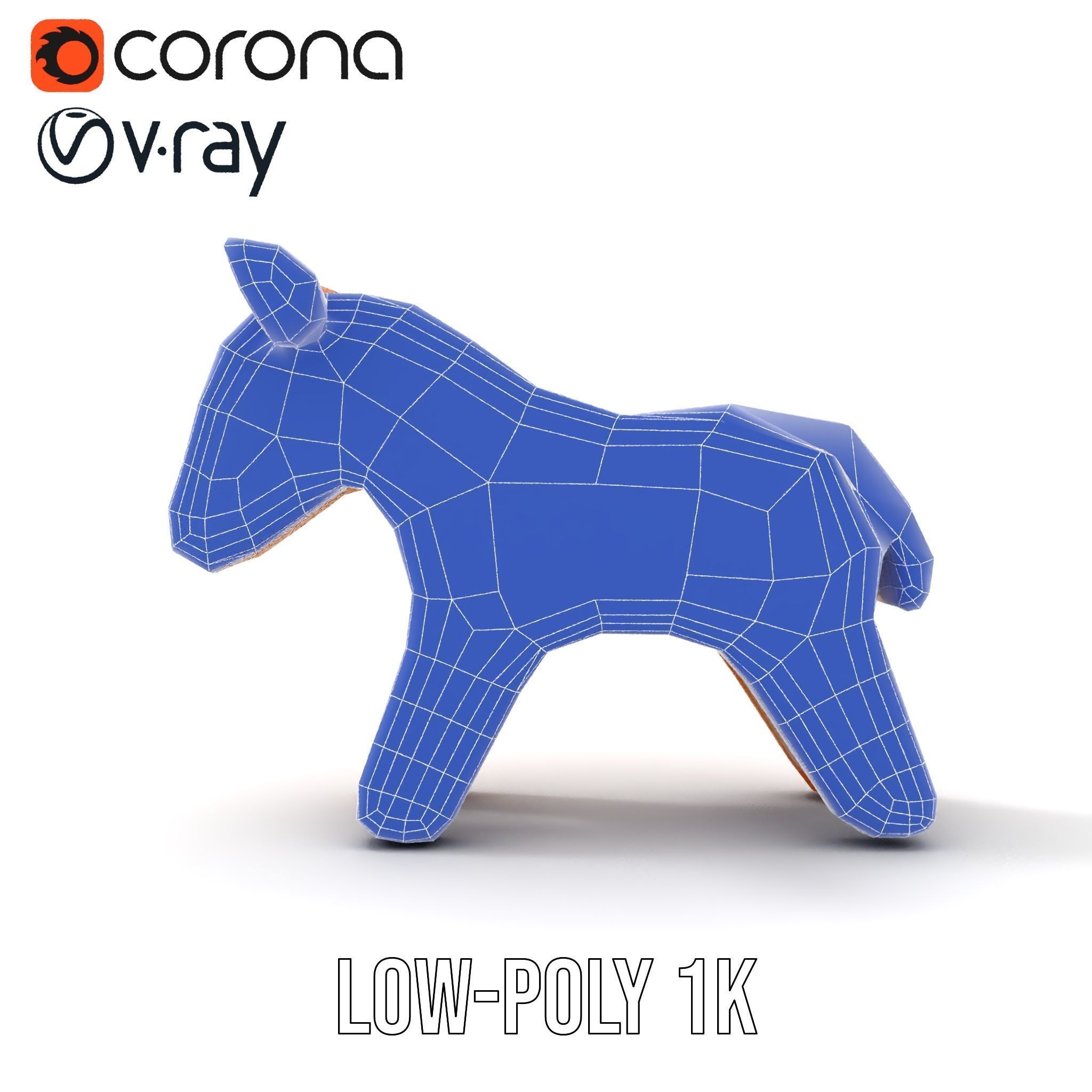 Wooden Horse Toy D Model Pack Low-poly 3D model_9