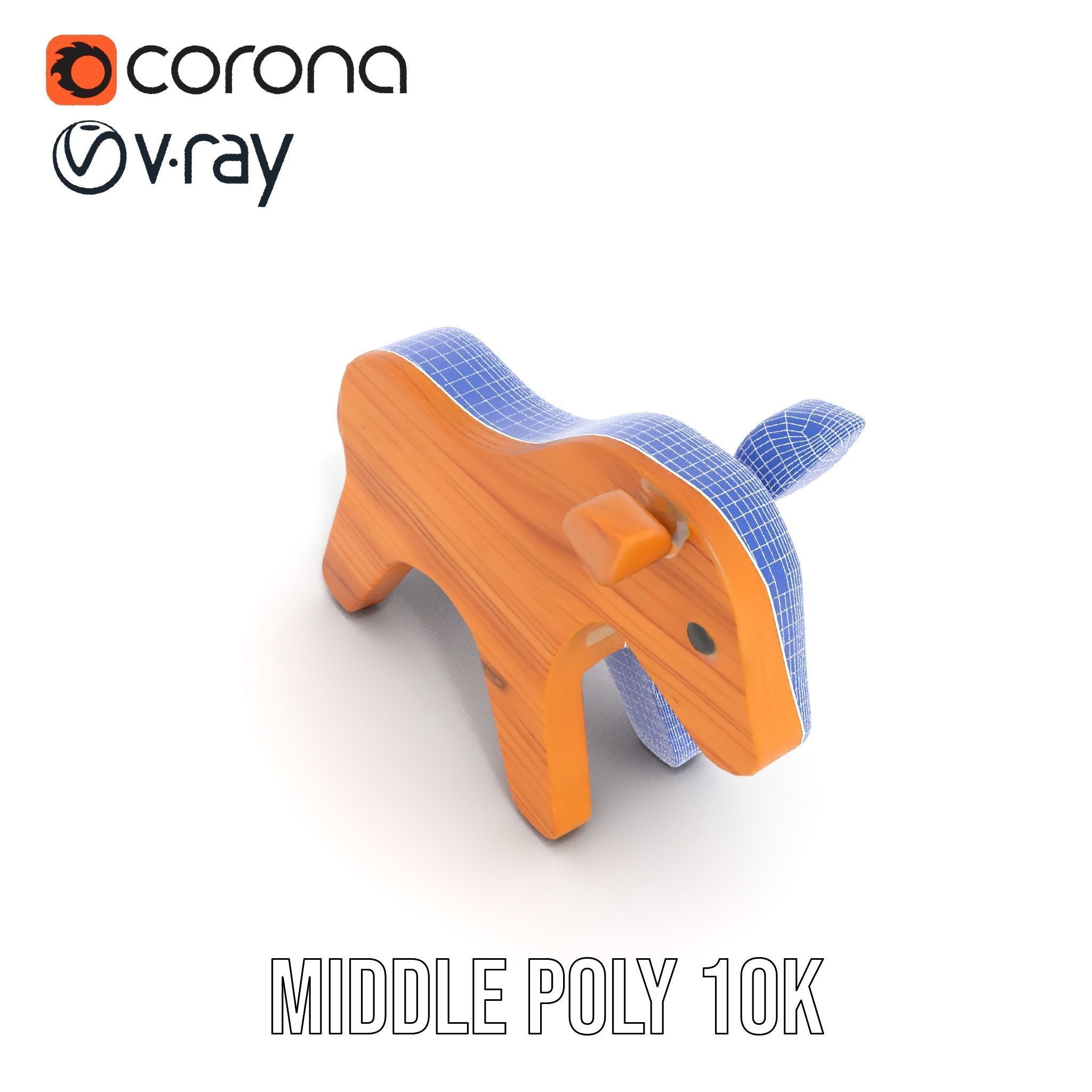 Wooden Horse Toy D Model Pack Low-poly 3D model_26