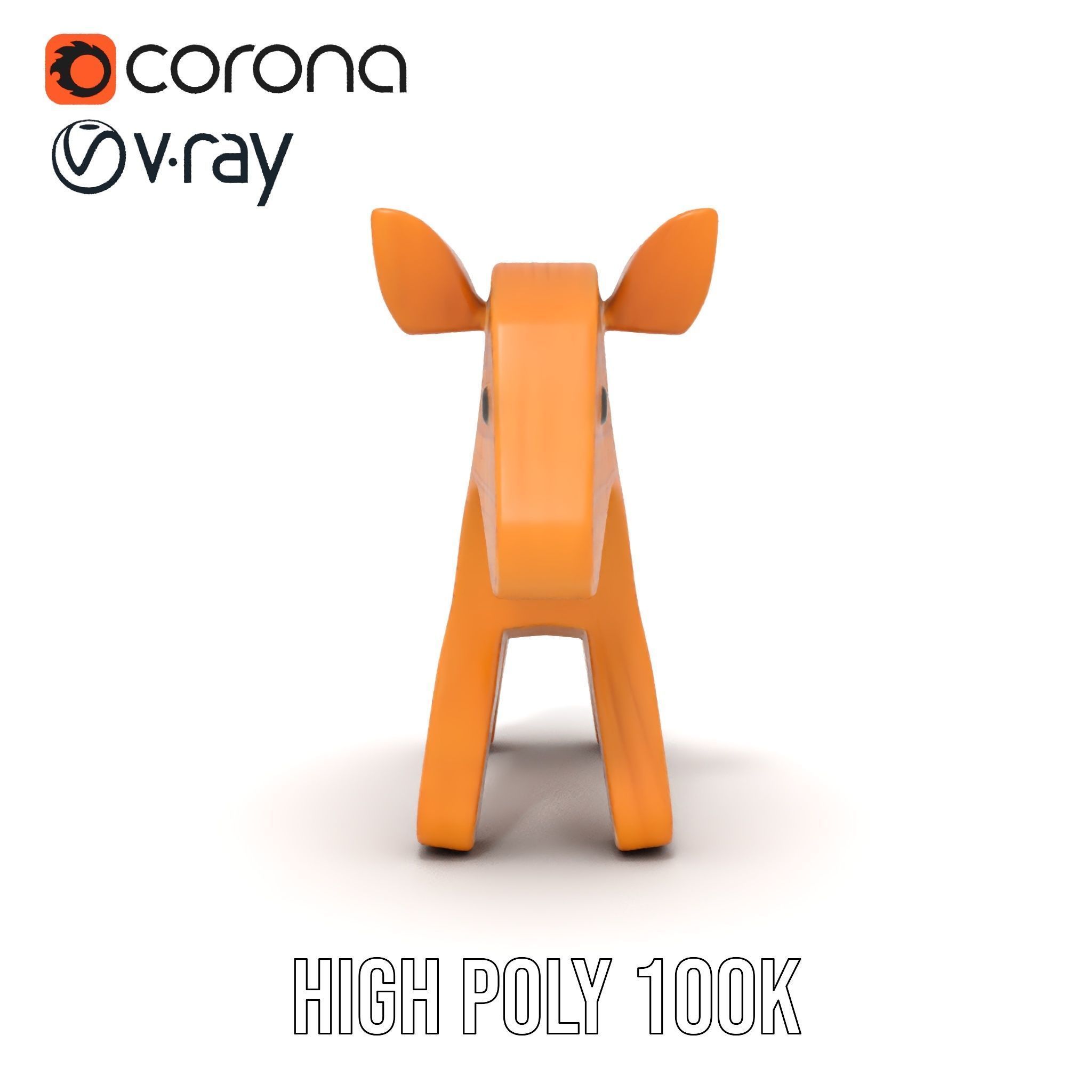 Wooden Horse Toy D Model Pack Low-poly 3D model_32