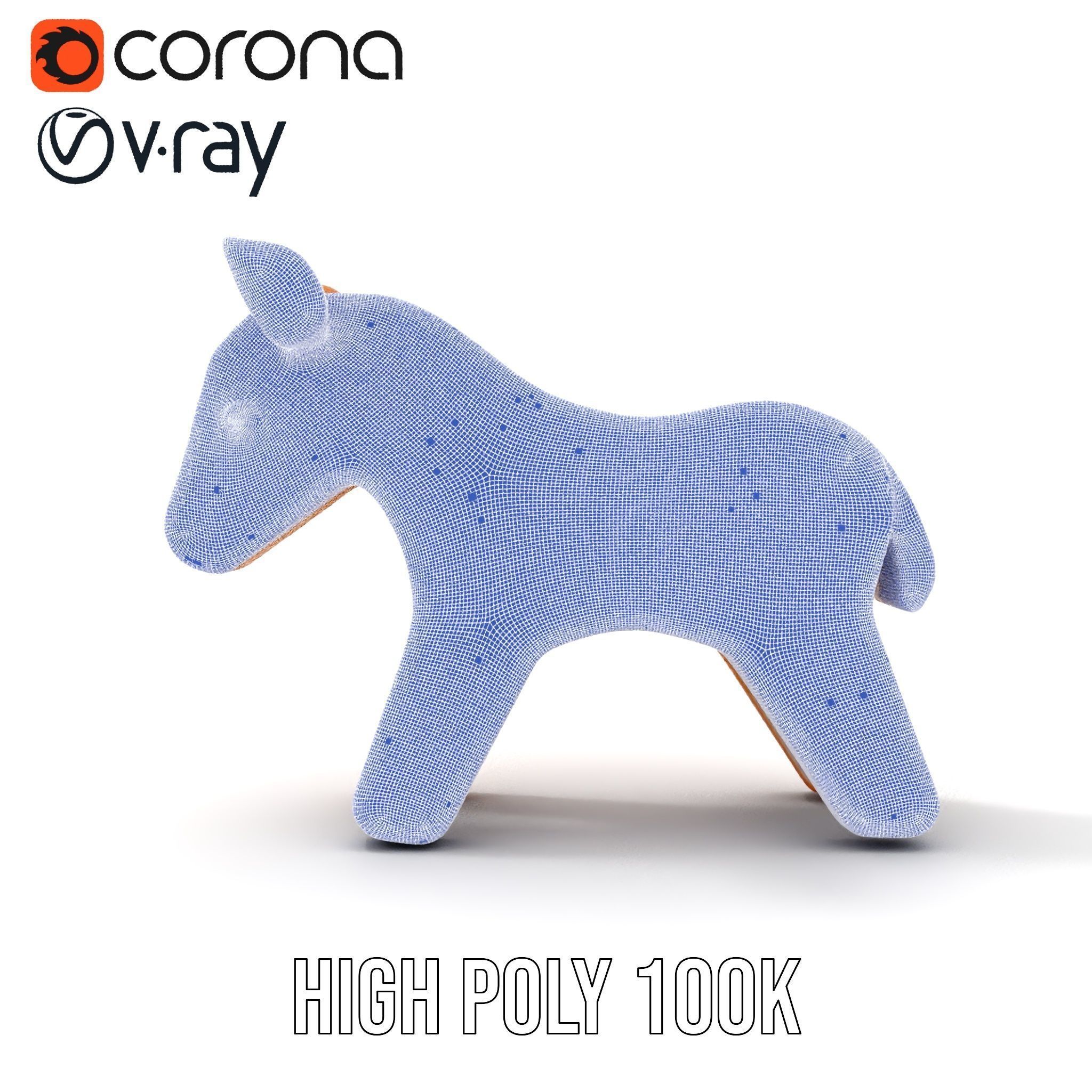 Wooden Horse Toy D Model Pack Low-poly 3D model_33