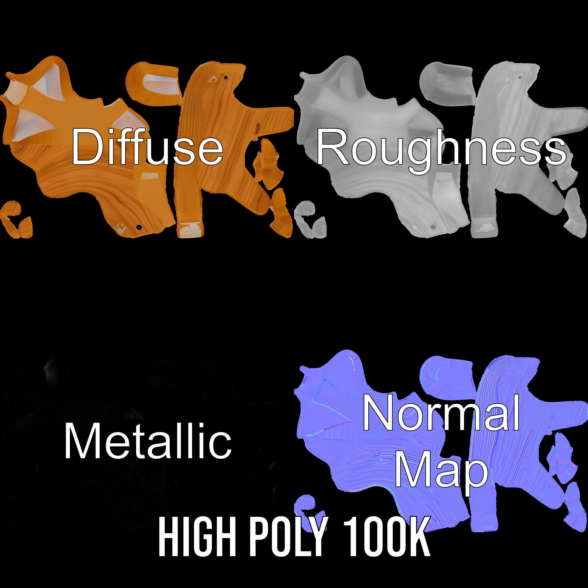 Wooden Horse Toy D Model Pack Low-poly 3D model_3