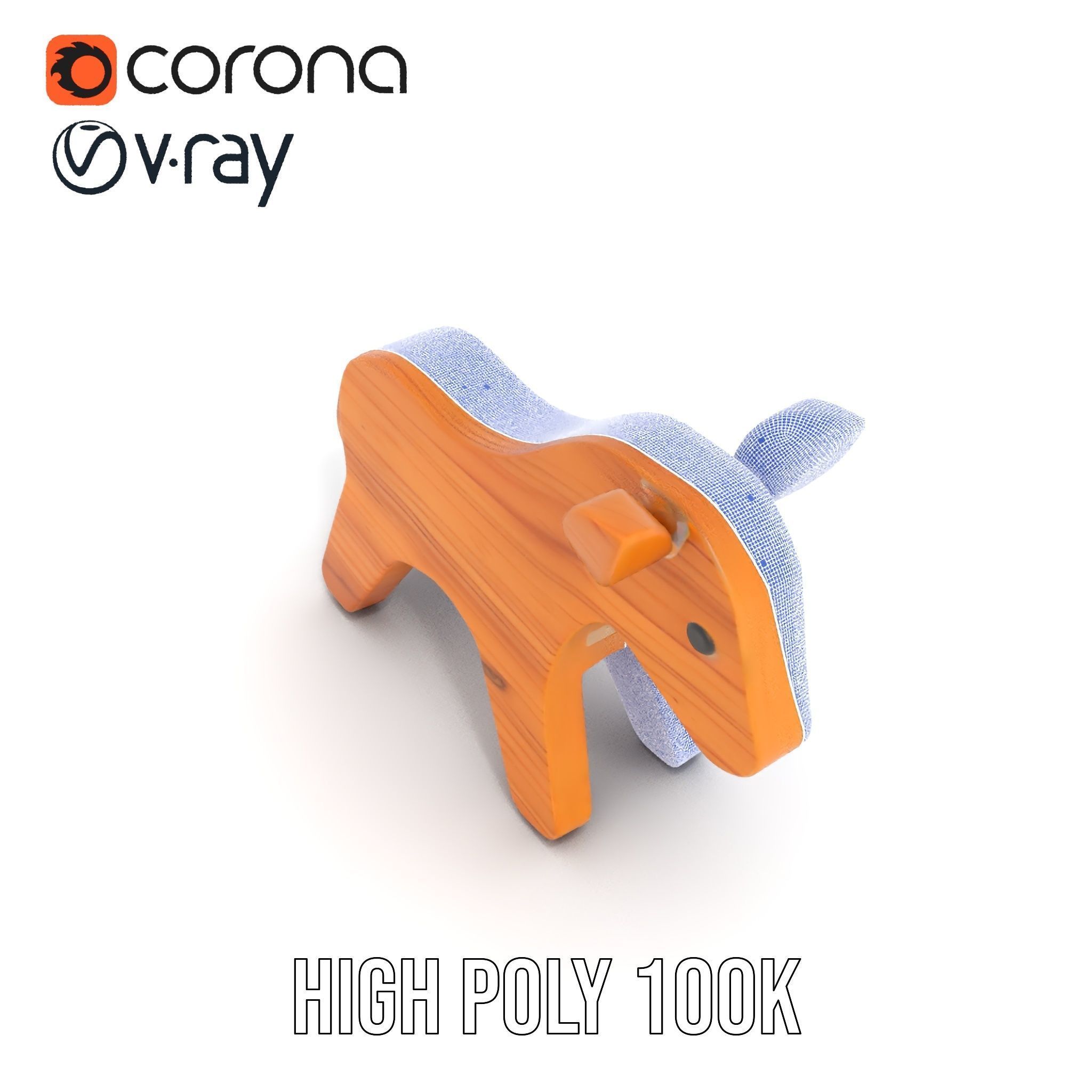 Wooden Horse Toy D Model Pack Low-poly 3D model_25